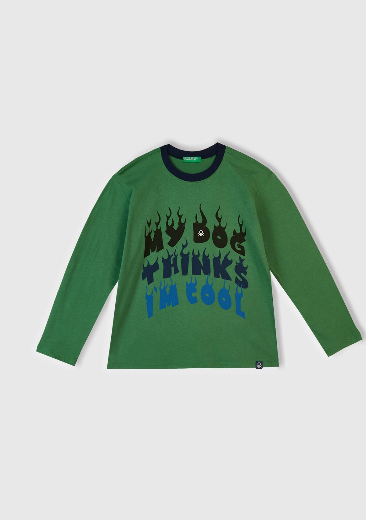 Erkek Çocuk Yeşil Üstü Baskılı Altı Cepli Pijama Takımı