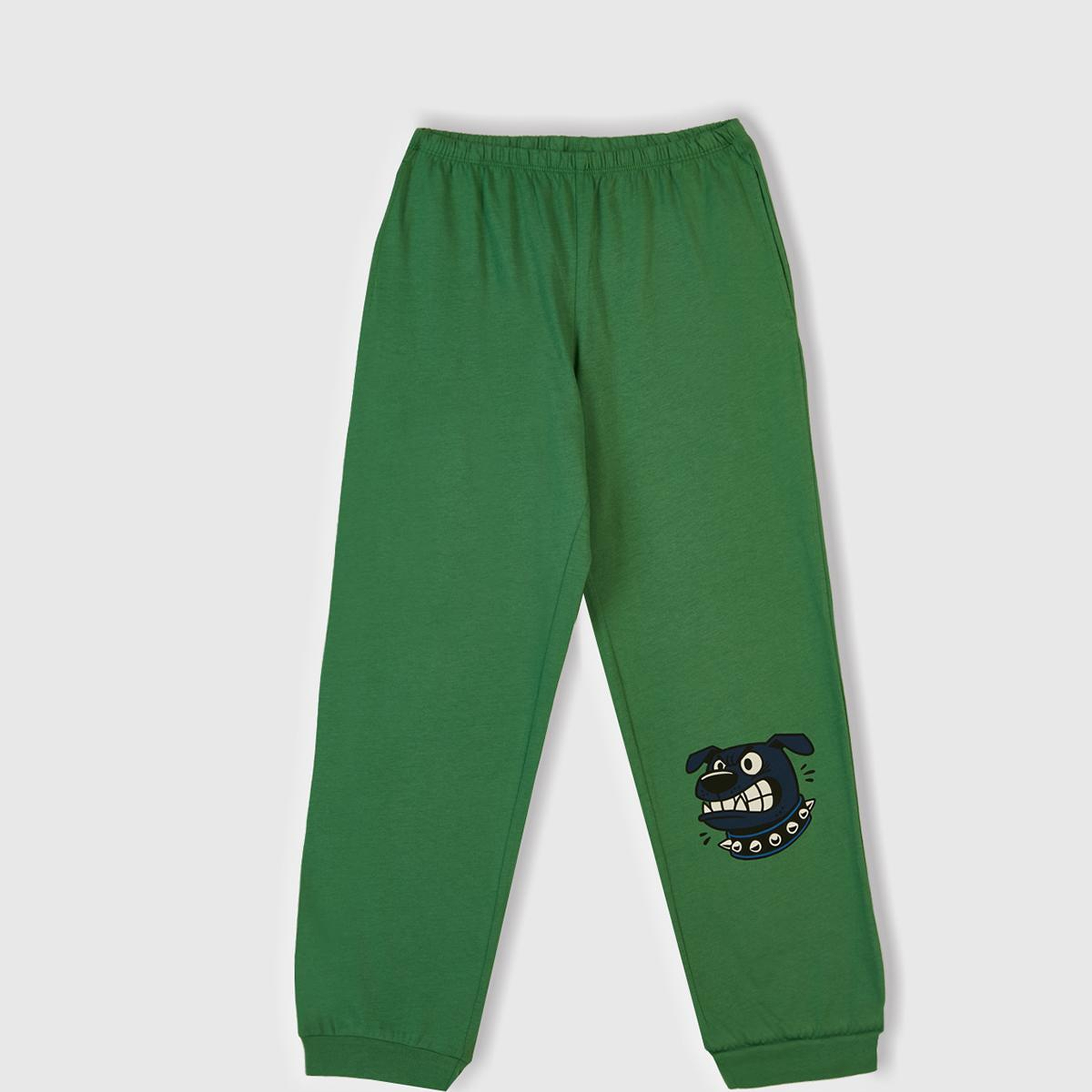 Erkek Çocuk Yeşil Üstü Baskılı Altı Cepli Pijama Takımı