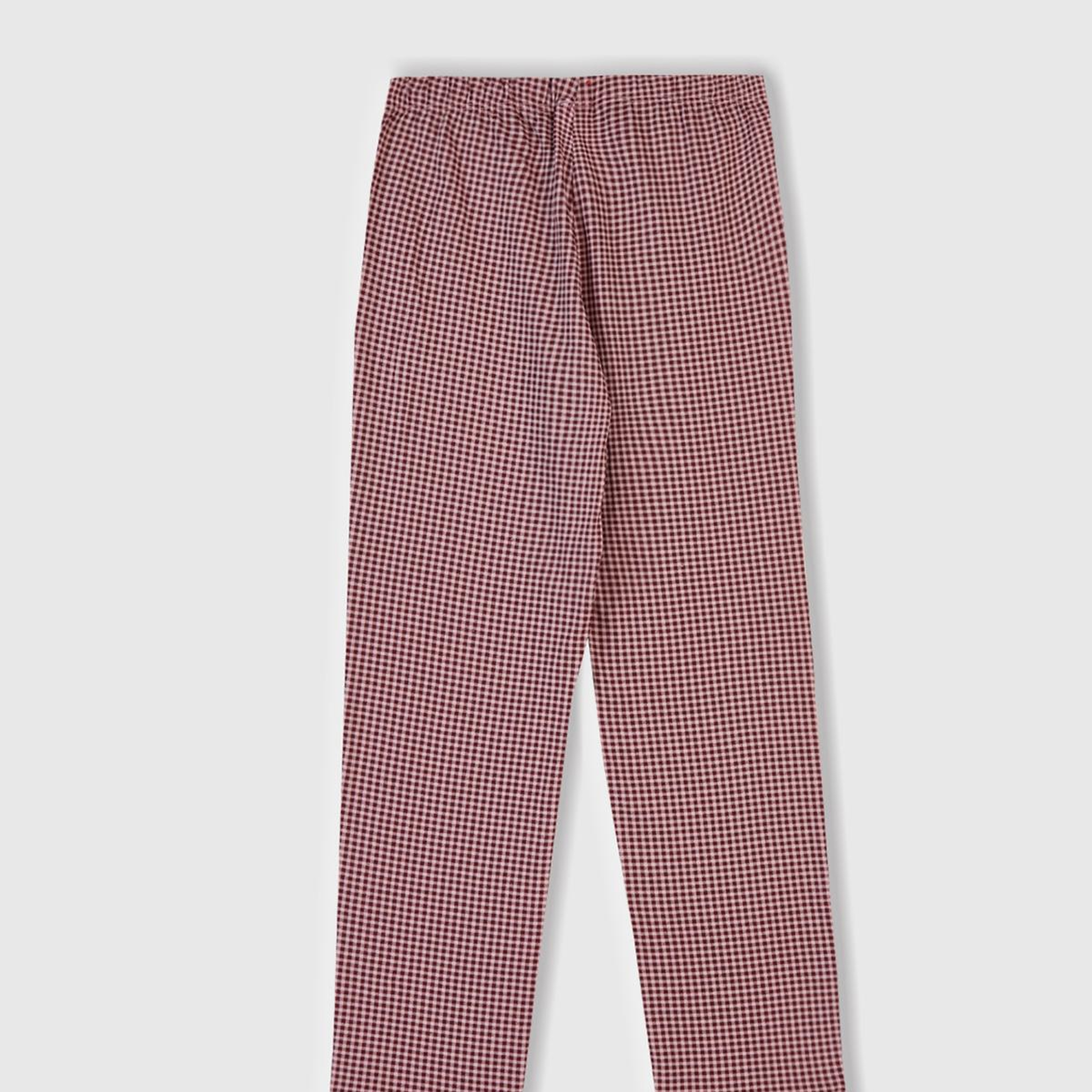 Kız Çocuk Toz Pembe-Mor Üstü Baskılı Cep Detaylı Altı Desenli Slim Fit Pijama Takımı