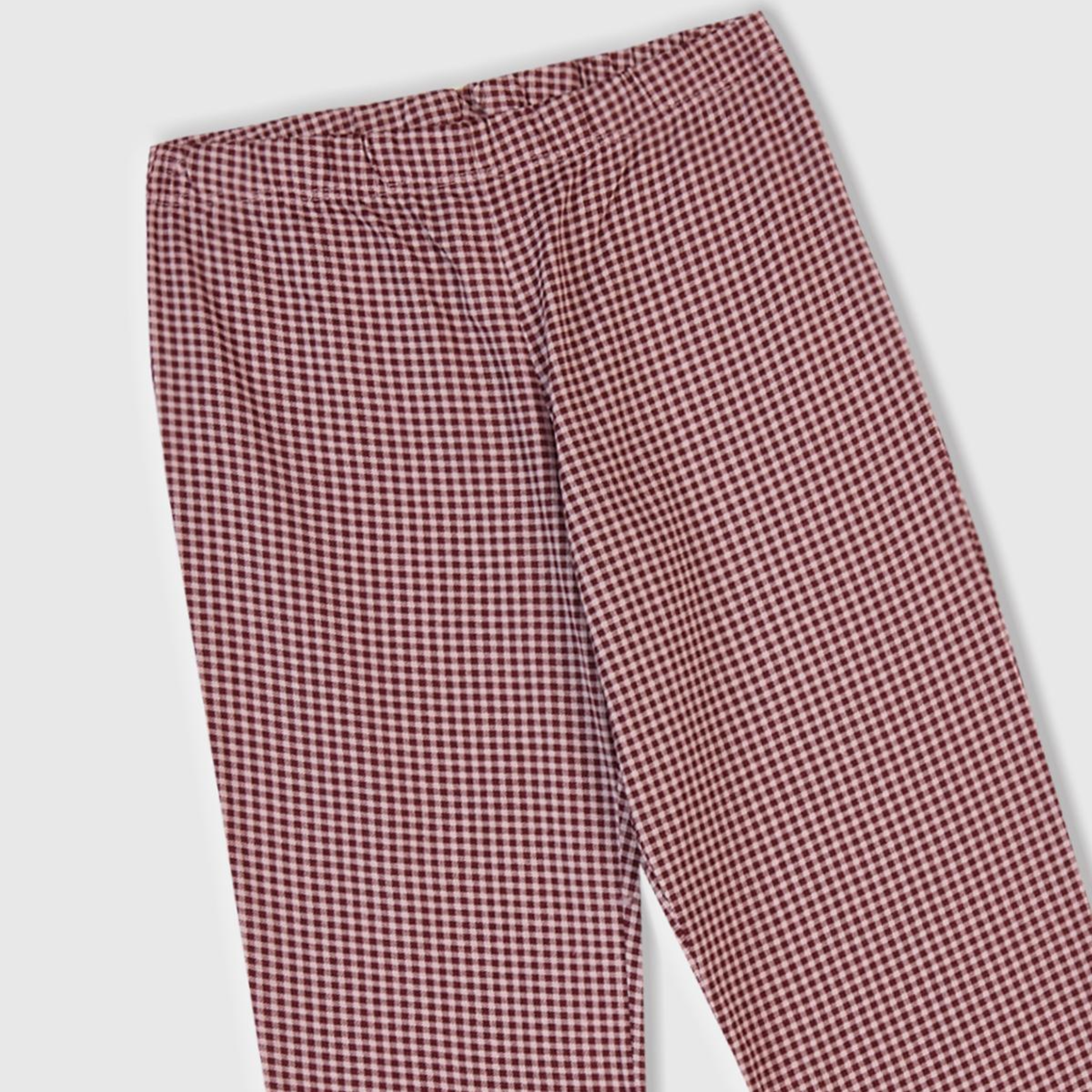 Kız Çocuk Toz Pembe-Mor Üstü Baskılı Cep Detaylı Altı Desenli Slim Fit Pijama Takımı