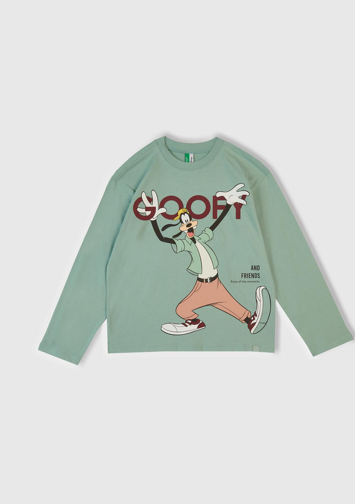 Erkek Çocuk Açık Yeşil Üstü Disney Baskılı Altı Paçası Lastikli Pijama Takımı