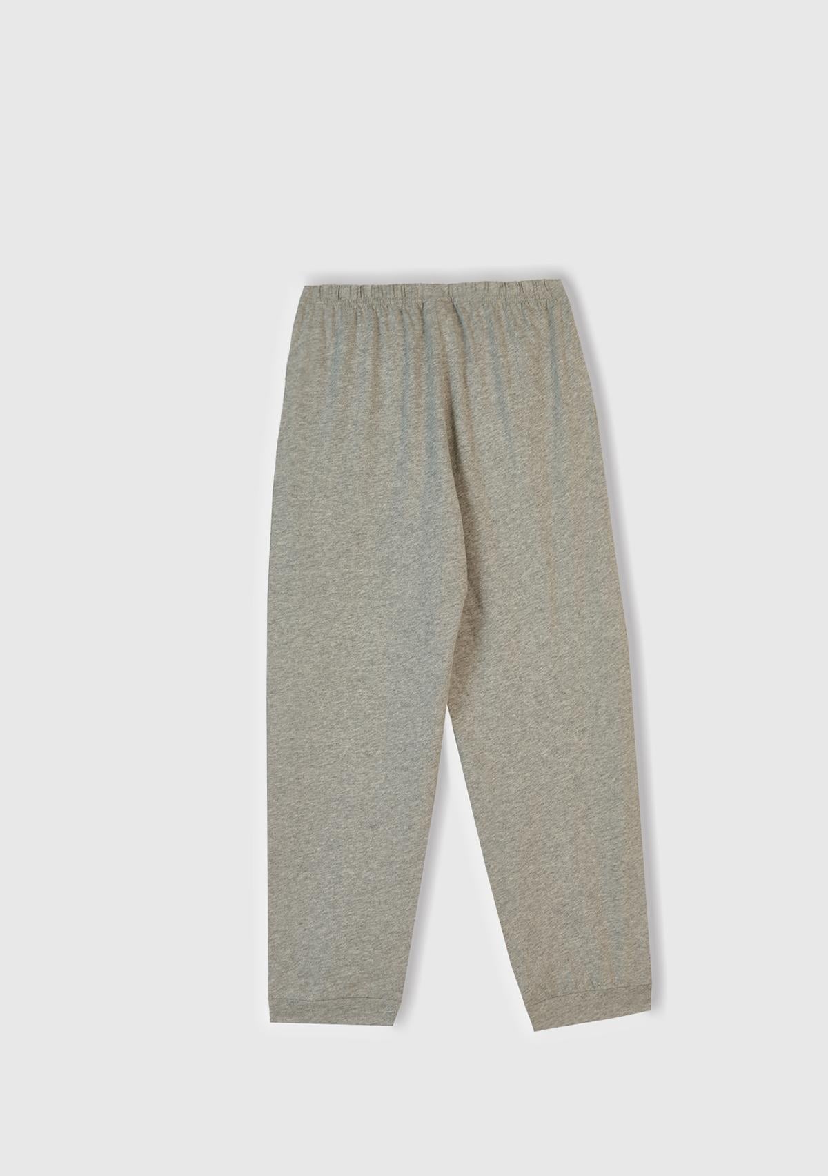 Erkek Çocuk Gri Melanj Üstü Disney Baskılı Altı Paçası Lastikli Pijama Takımı