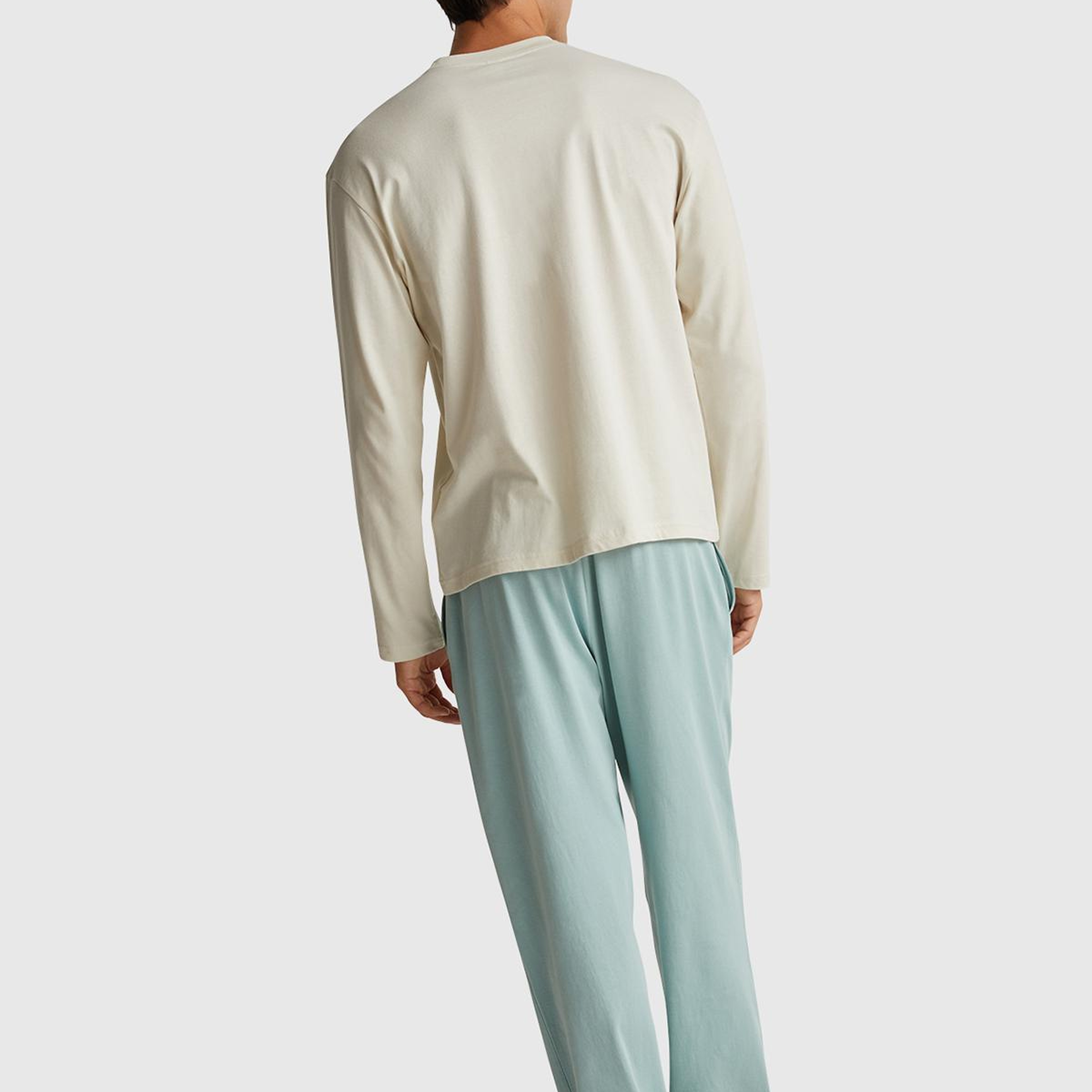 Erkek Krem %100 Koton Disney Baskılı Uzun Kollu Pijama Üstü