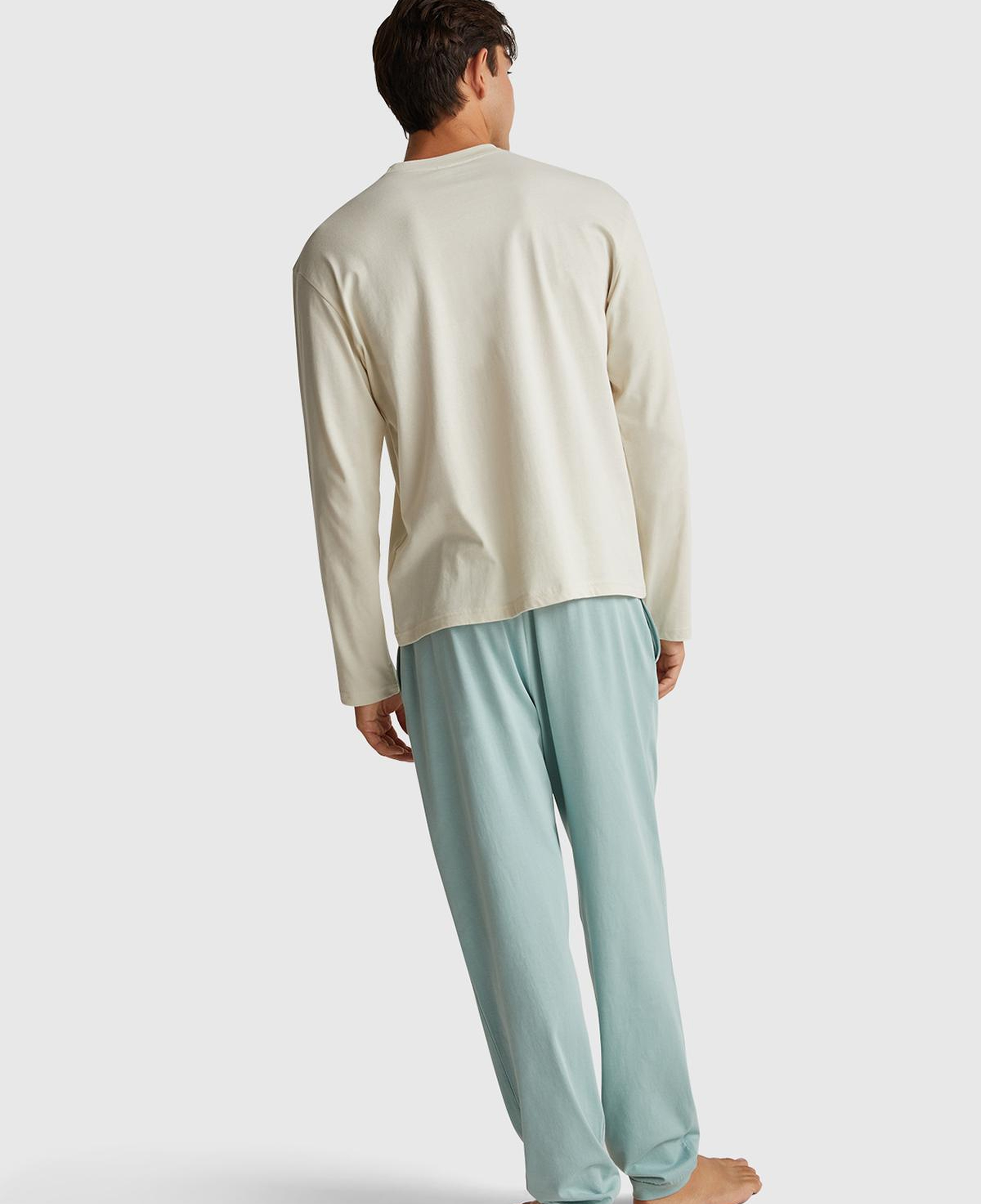 Erkek Krem %100 Koton Disney Baskılı Uzun Kollu Pijama Üstü
