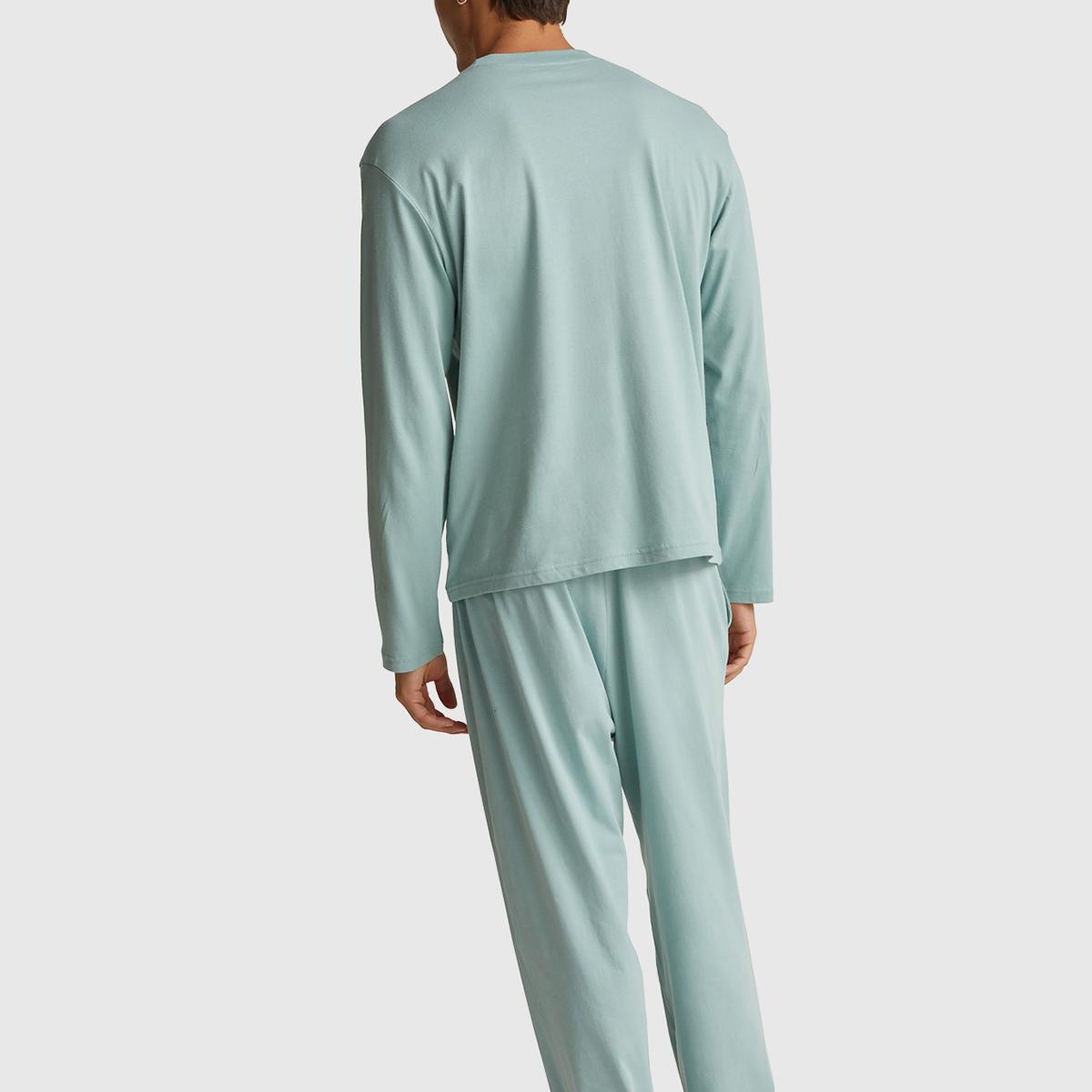 Erkek Açık Yeşil %100 Koton Disney Baskılı Uzun Kollu Pijama Üstü