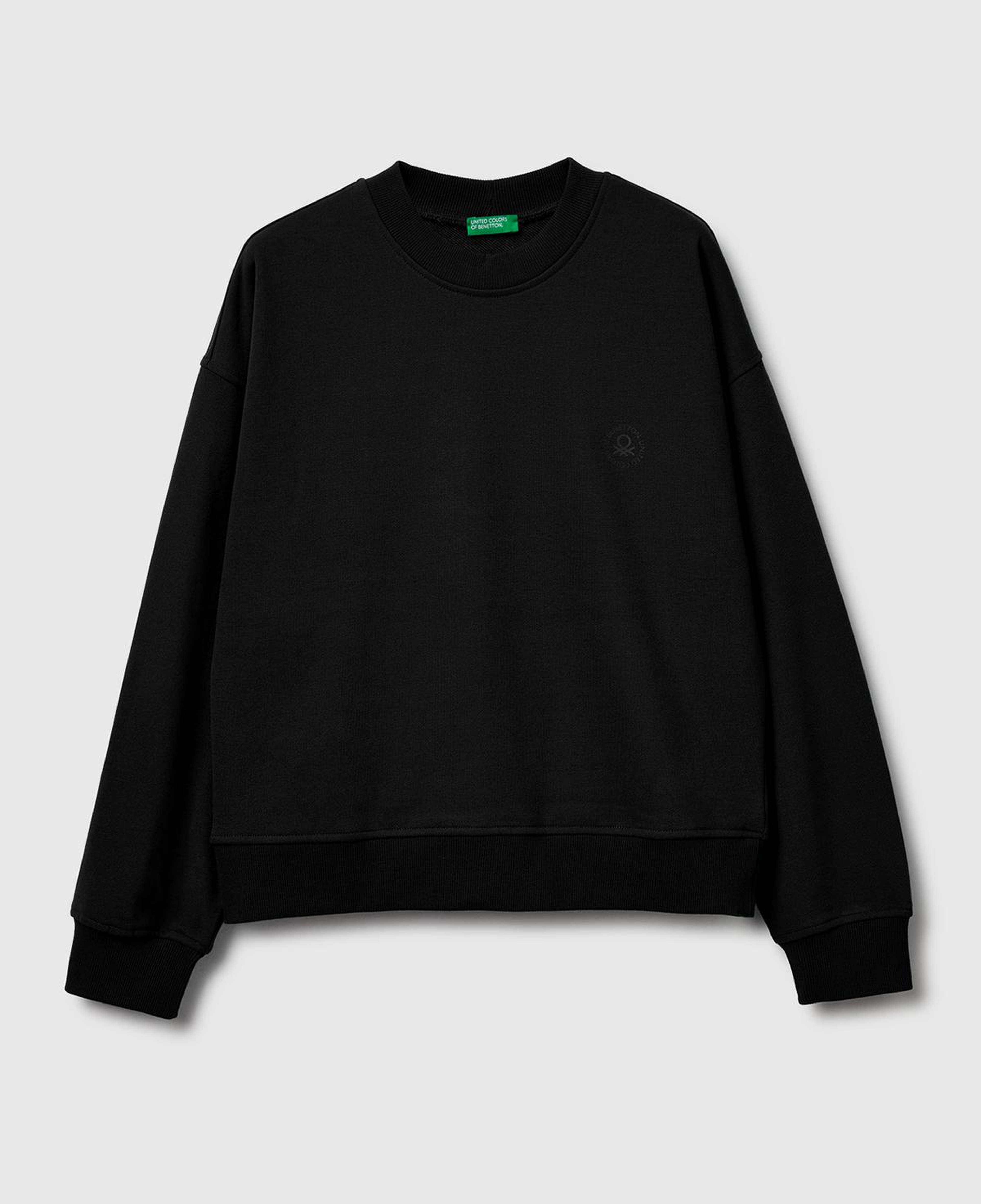 Kadın Siyah Pamuk Karışımlı Logo Baskılı Sweatshirt