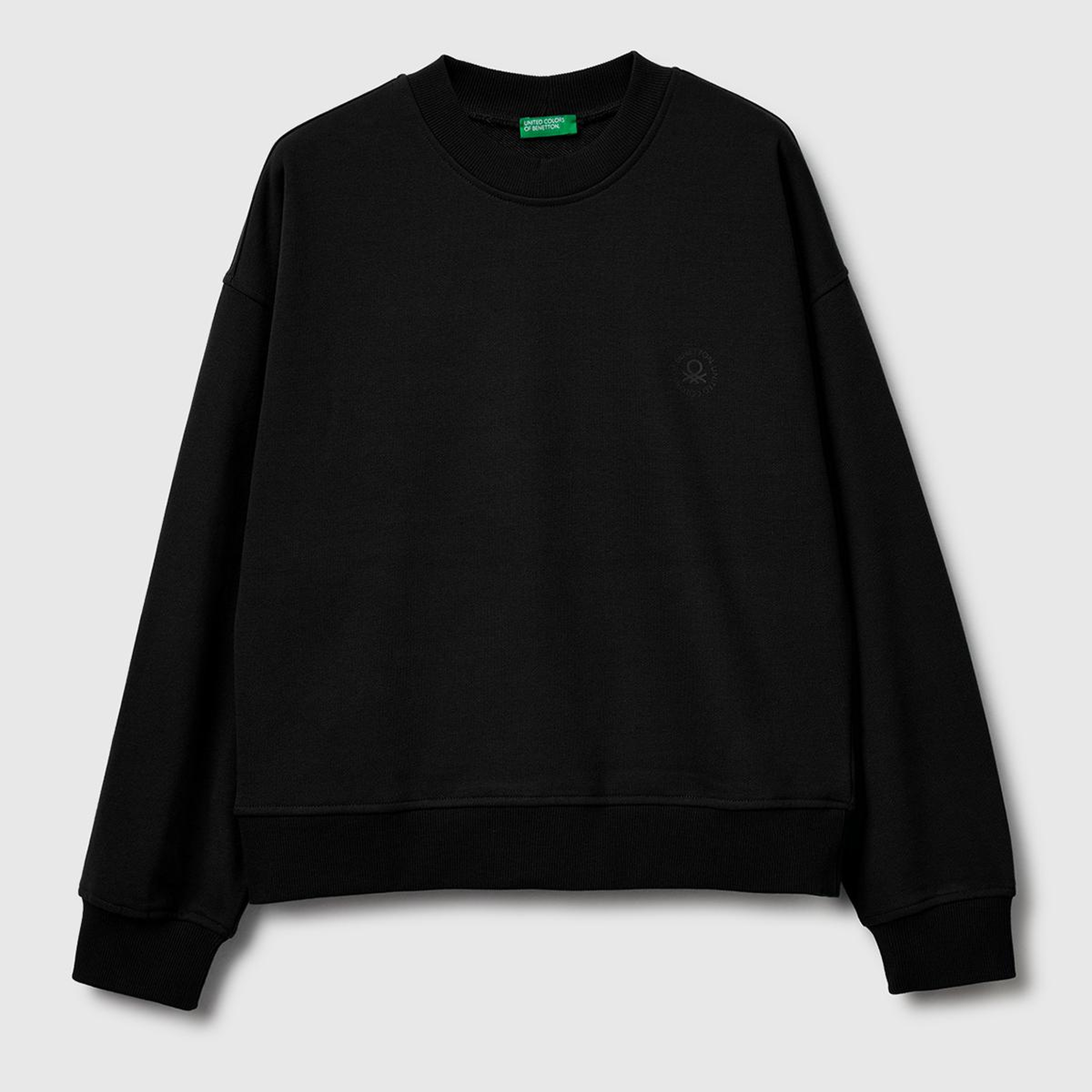 Kadın Siyah Pamuk Karışımlı Logo Baskılı Sweatshirt