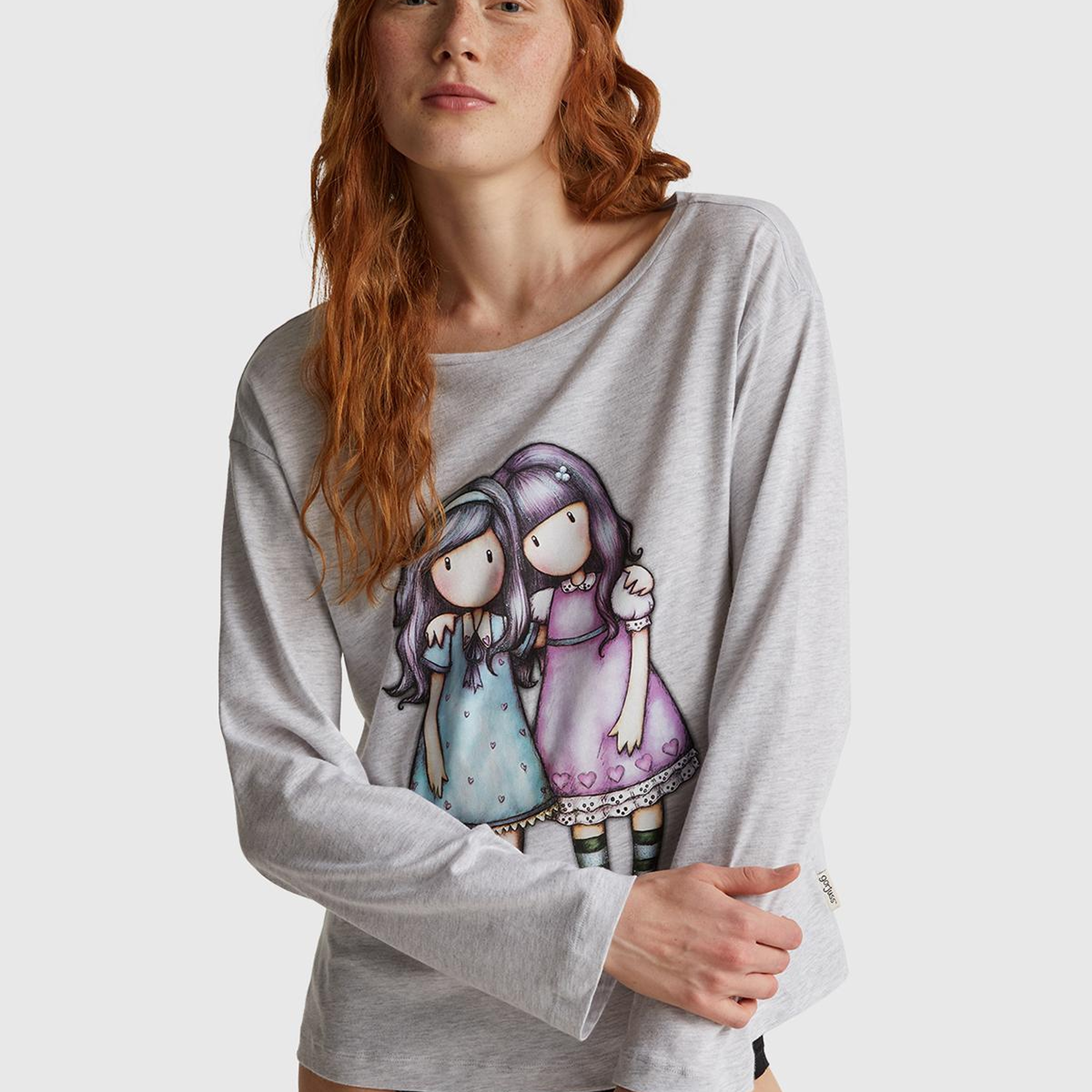 Kadın Beyaz Koton Karışımlı Gorjuss Baskılı Pijama üstü