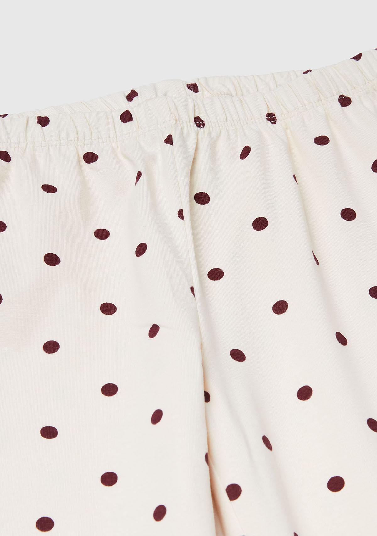 Kız Çocuk Ekru  Tamamı Desenli Pijama Takımı