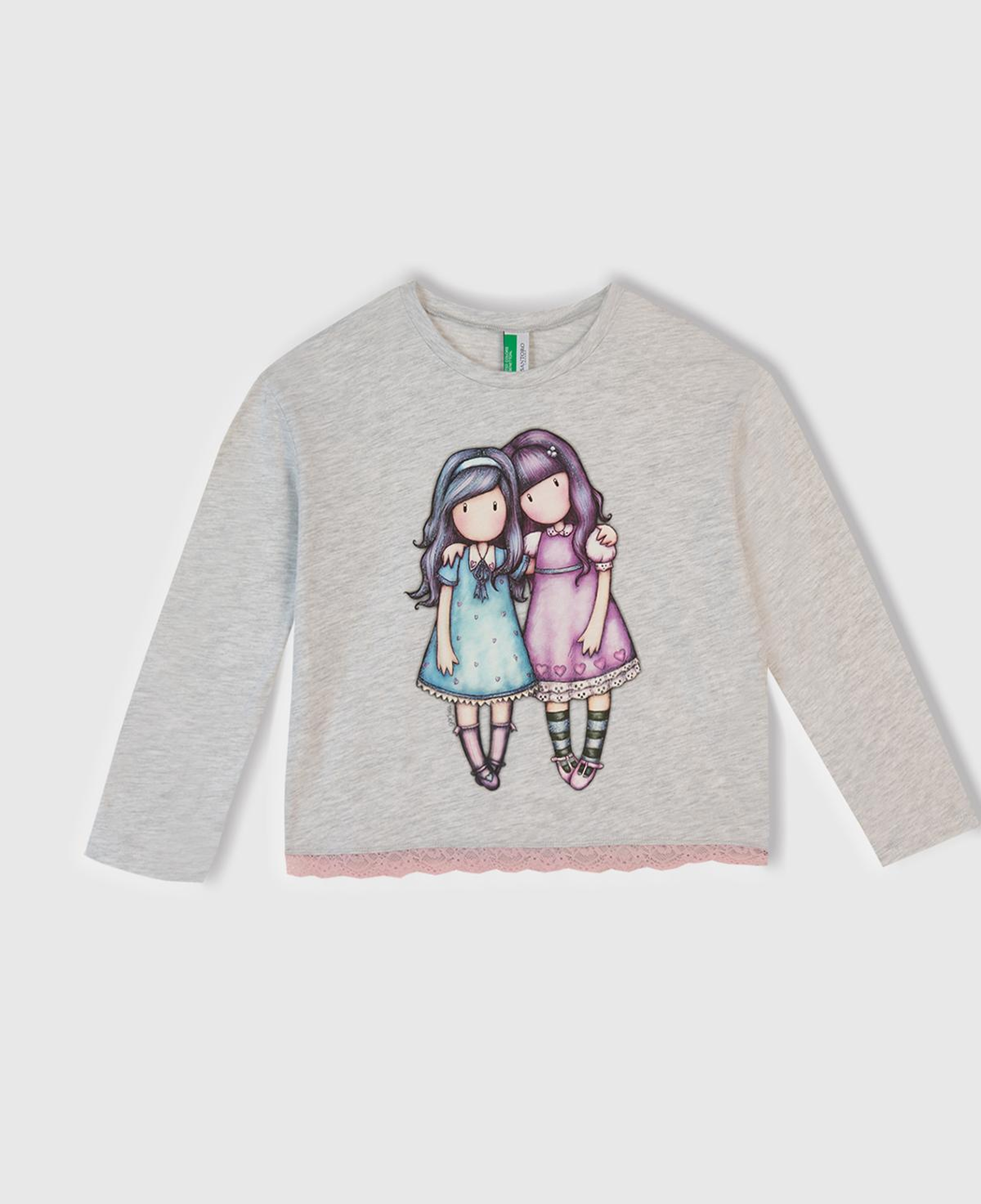 Kız Çocuk Beyaz Mix Üstü Baskılı Altı Desenli Pijama Takımı