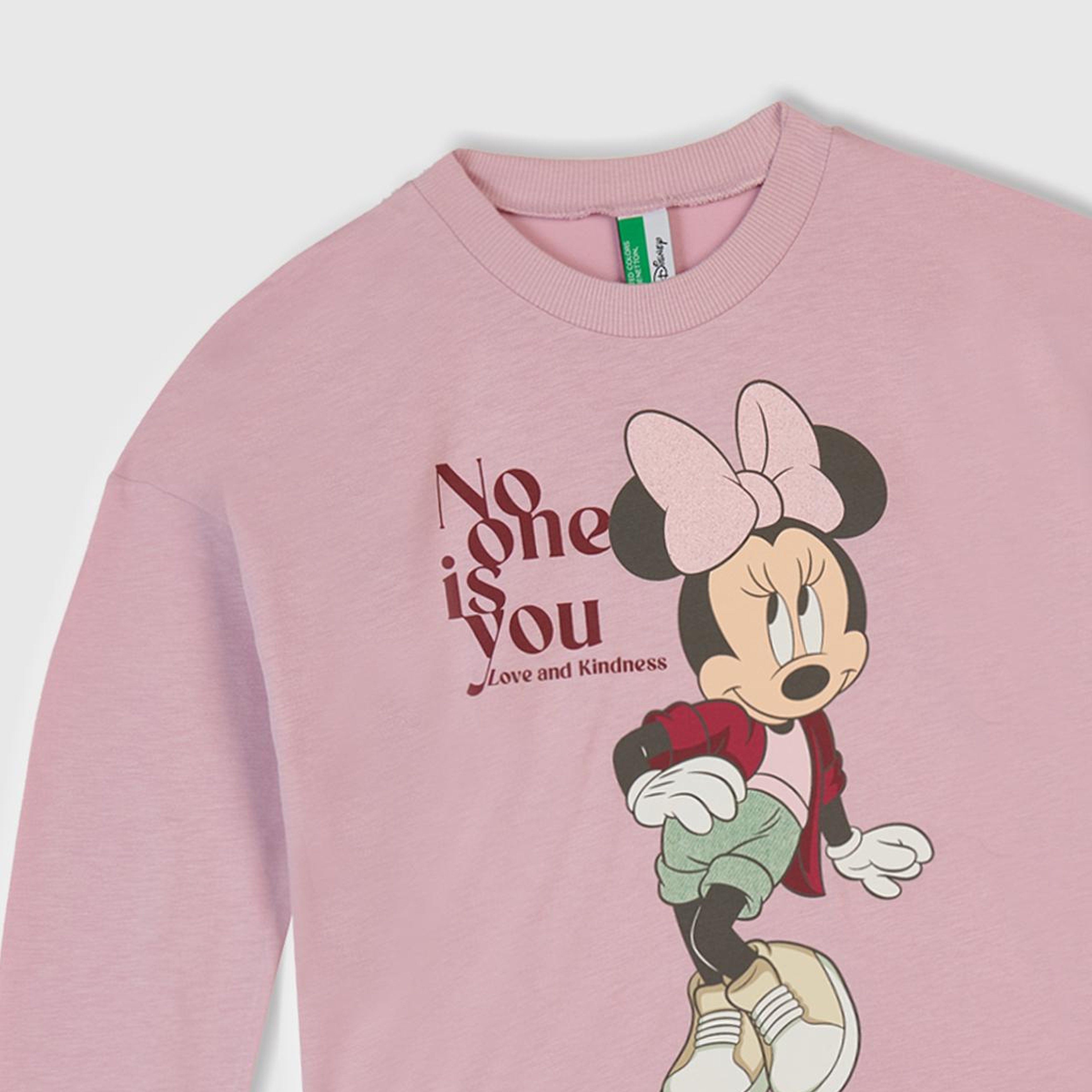 Kız Çocuk Toz Pembe-Fuşya Üstü Disney Baskılı Altı Desenli Paçası Kıvrık Pijama Takımı