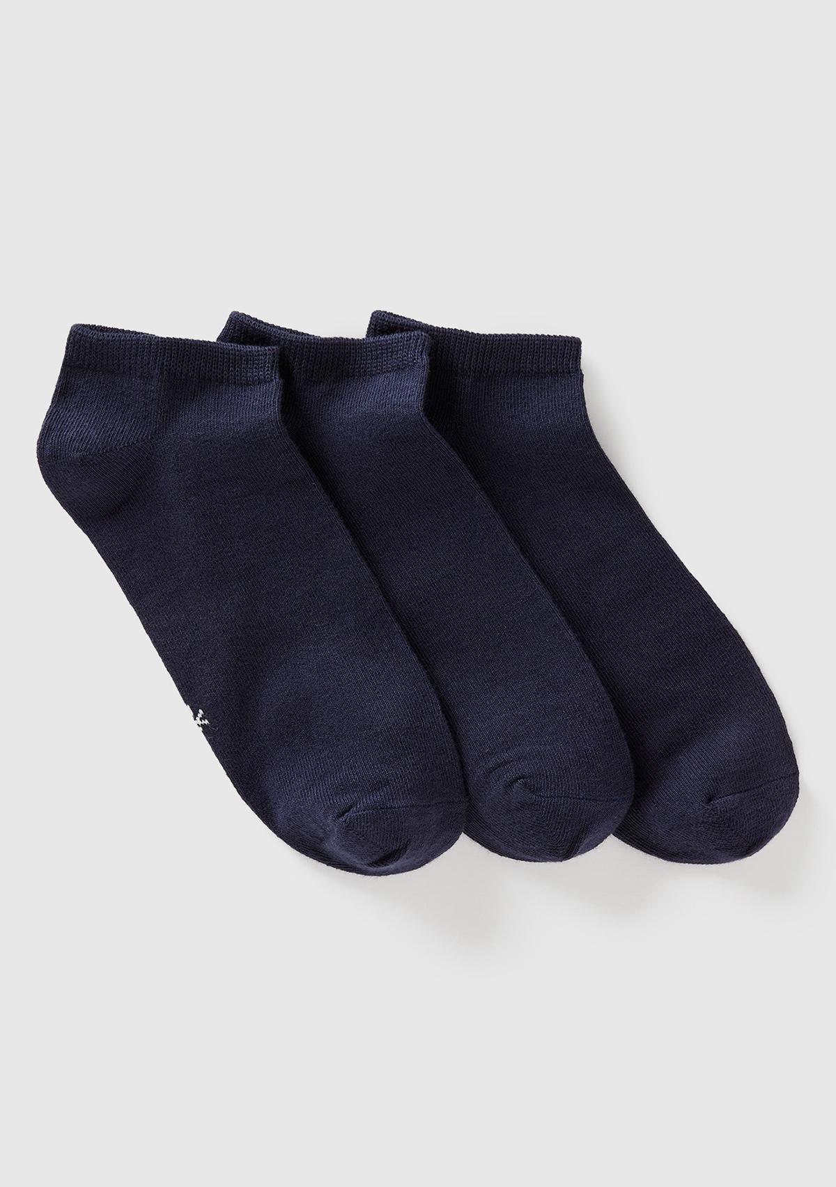 Unisex Siyah 3'lü Patik Çorap