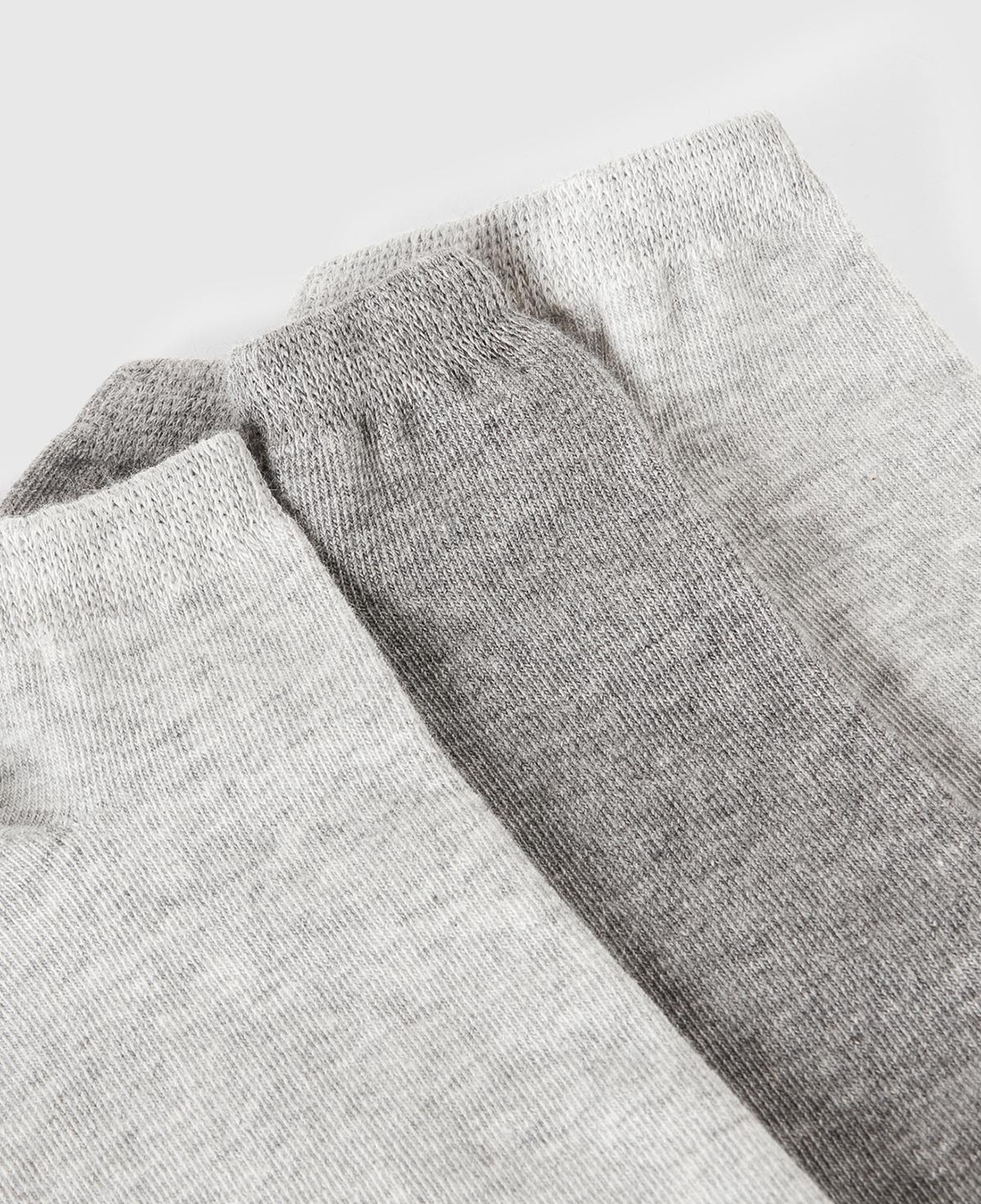Unisex Beyaz-Krem-Gri 3'lü Patik Çorap