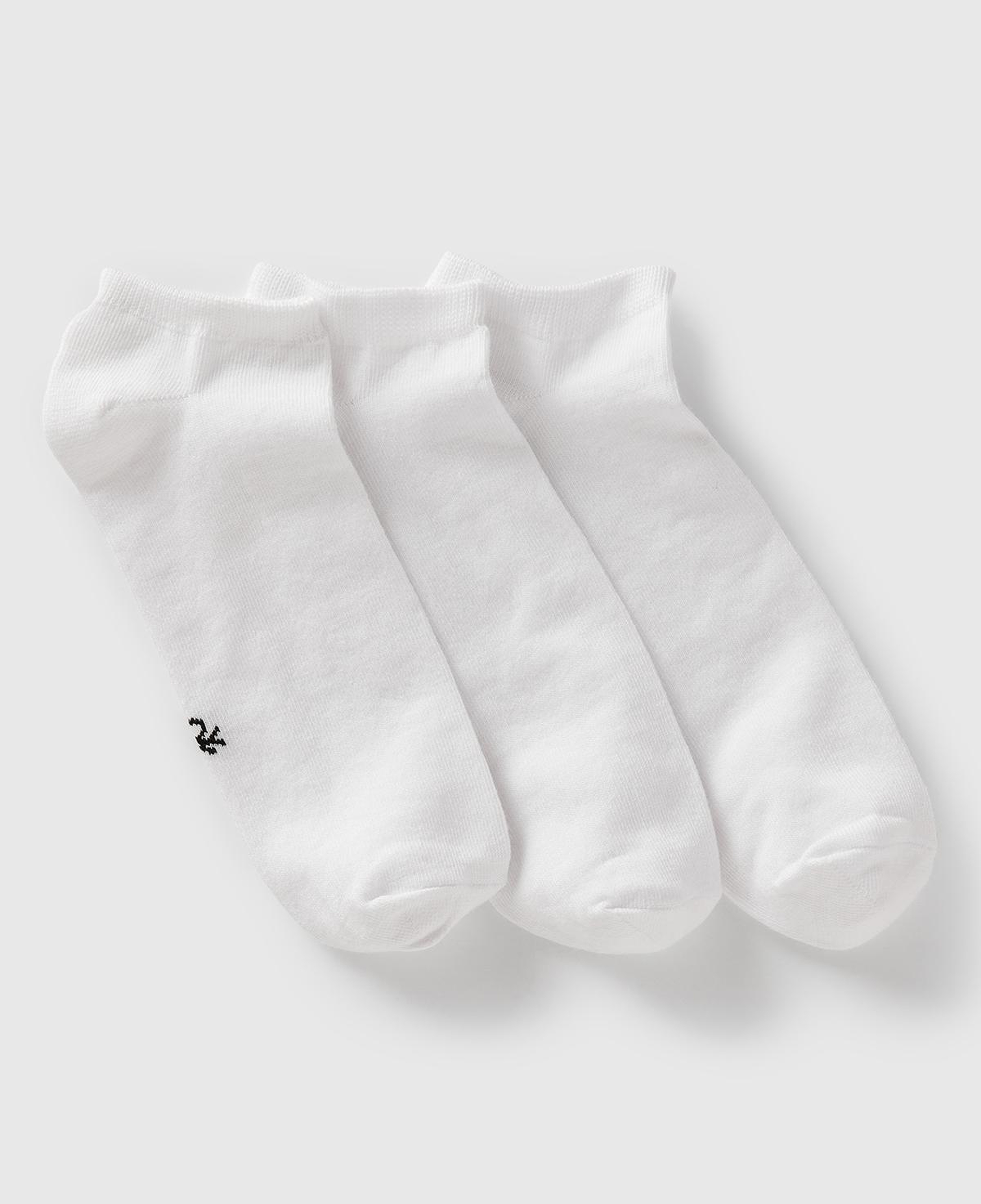Unisex Beyaz 3'lü Patik Çorap