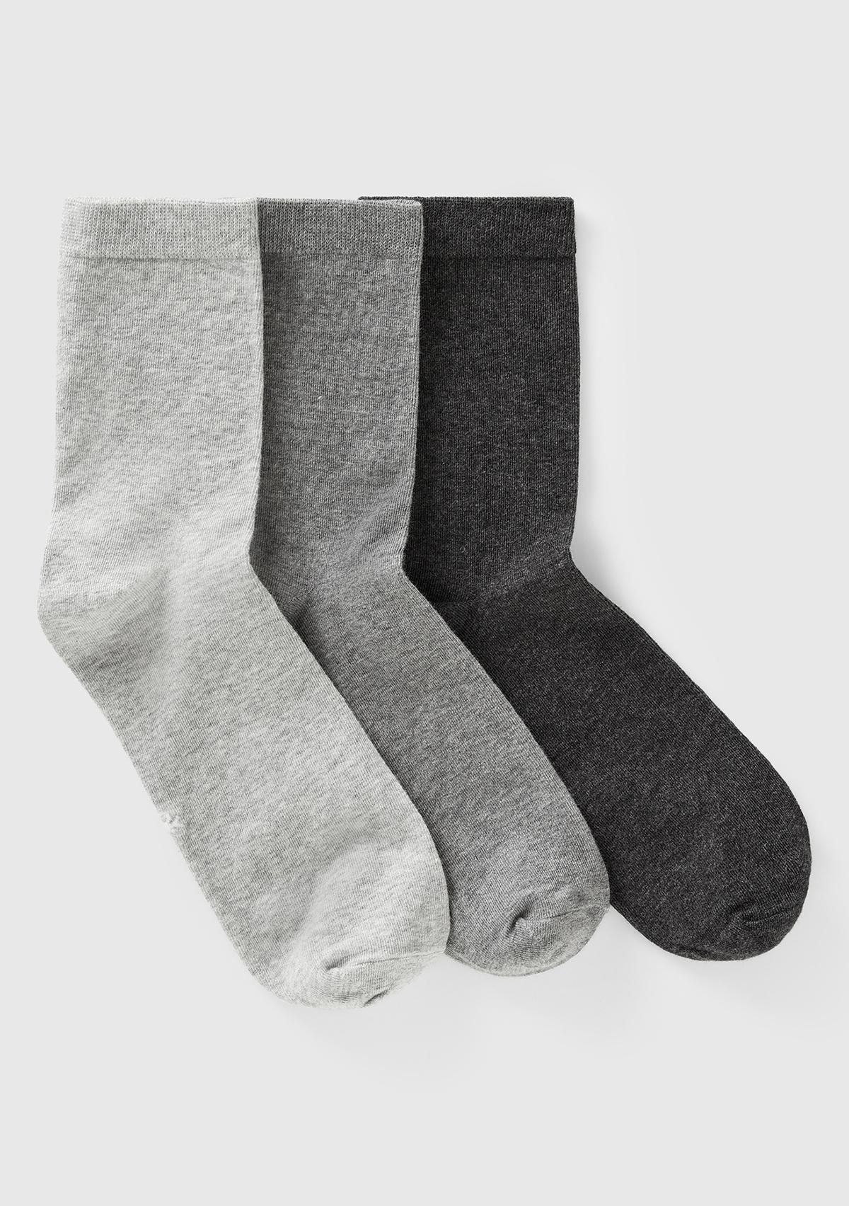 Unisex Gri-Antrasit-Siyah 3'lü Soket Çorap