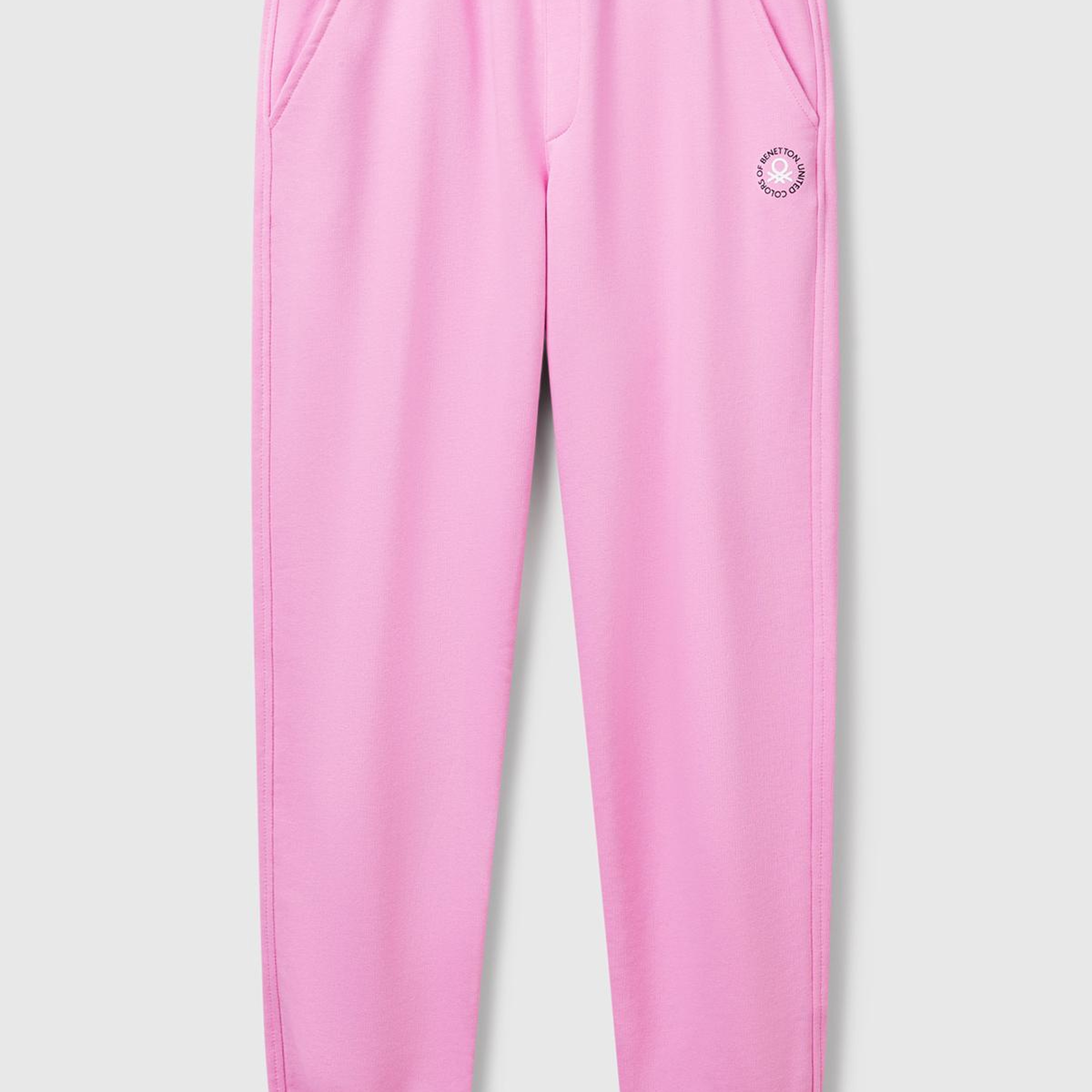 Kadın Pembe Pamuk Karışımlı Logo Baskılı Beli Lastikli Jogger Eşofman Altı