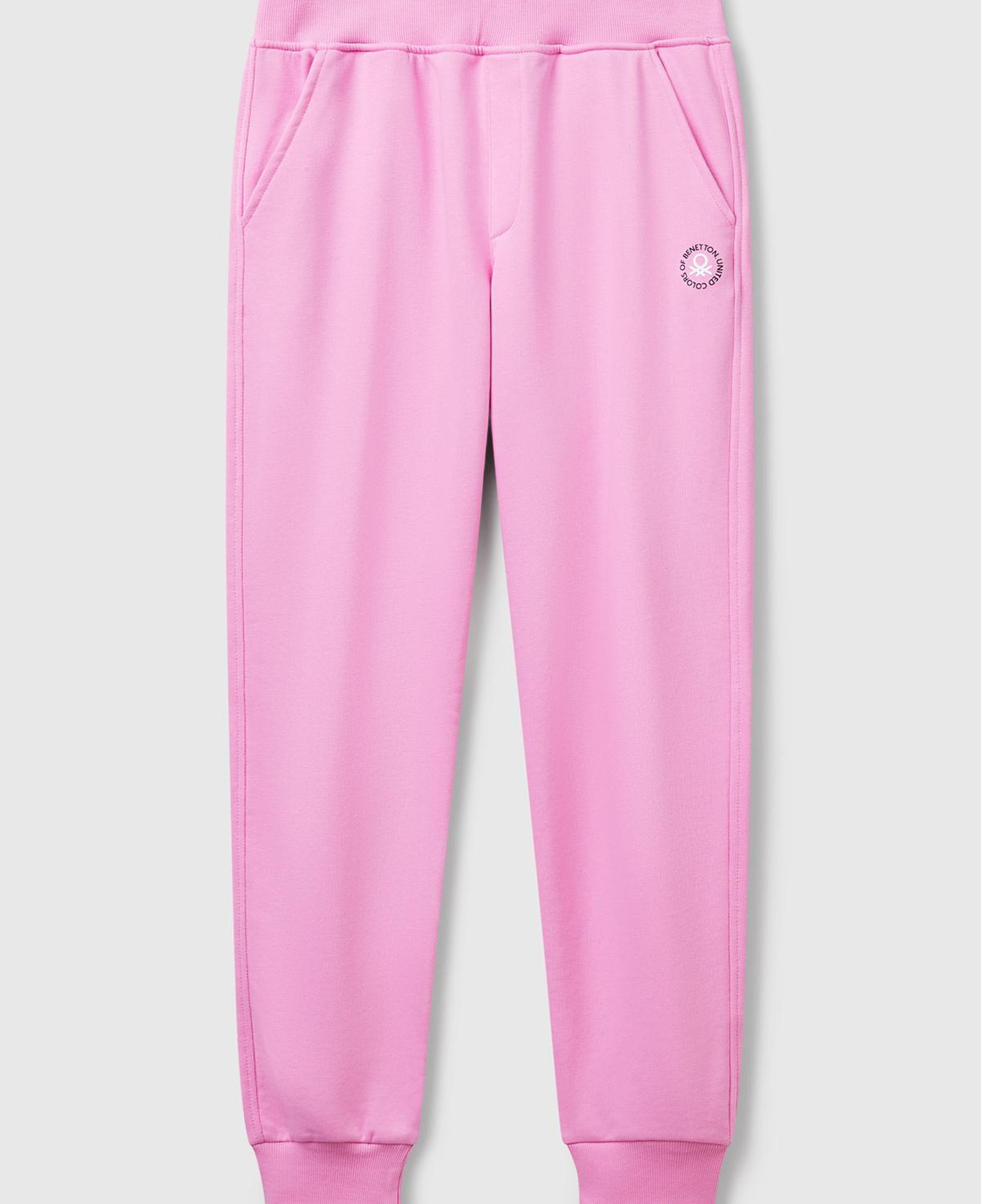 Kadın Pembe Pamuk Karışımlı Logo Baskılı Beli Lastikli Jogger Eşofman Altı