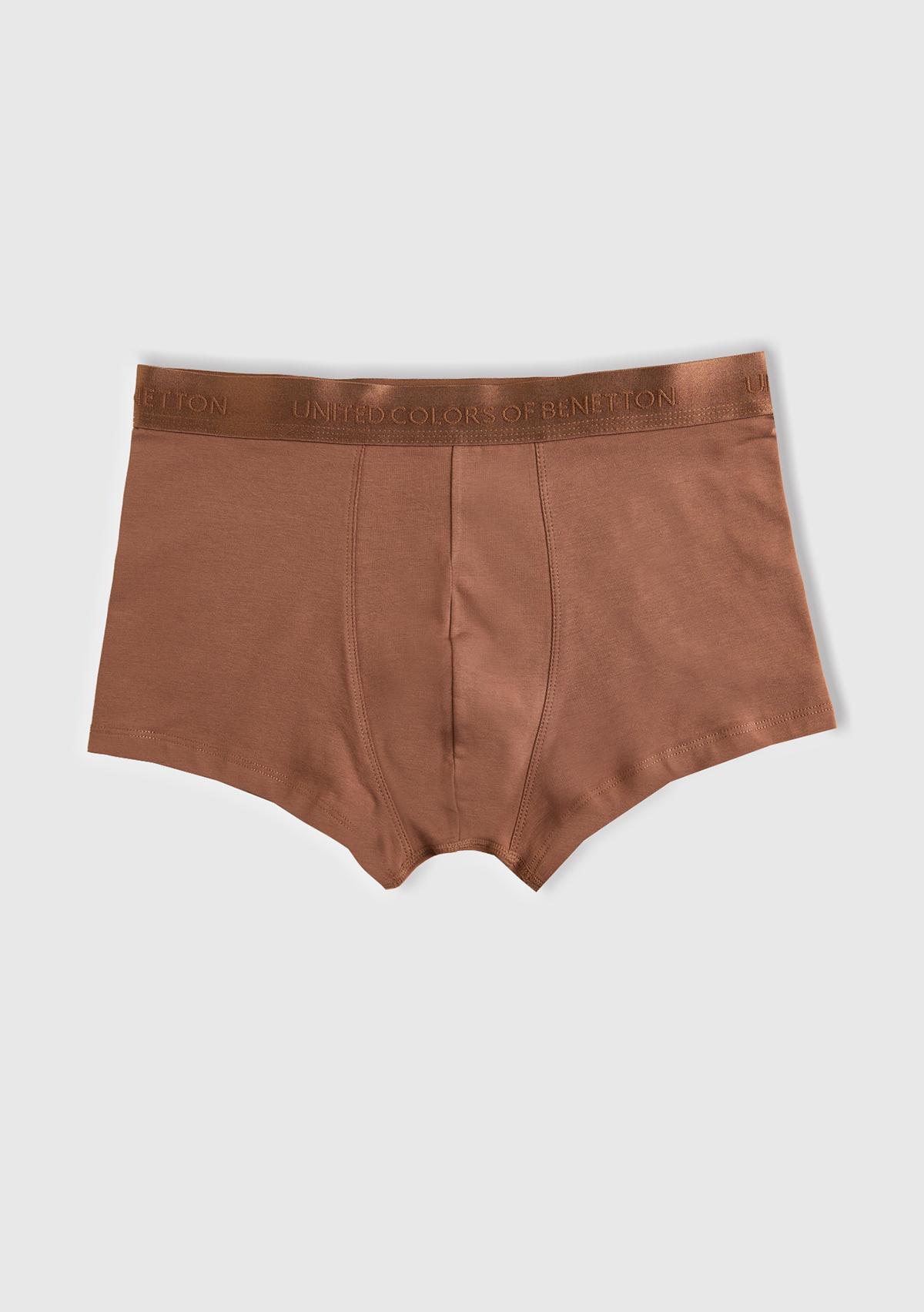 Erkek Gri Melanj Pamuk Karışımlı Logo Bantlı 3'lü Boxer Seti