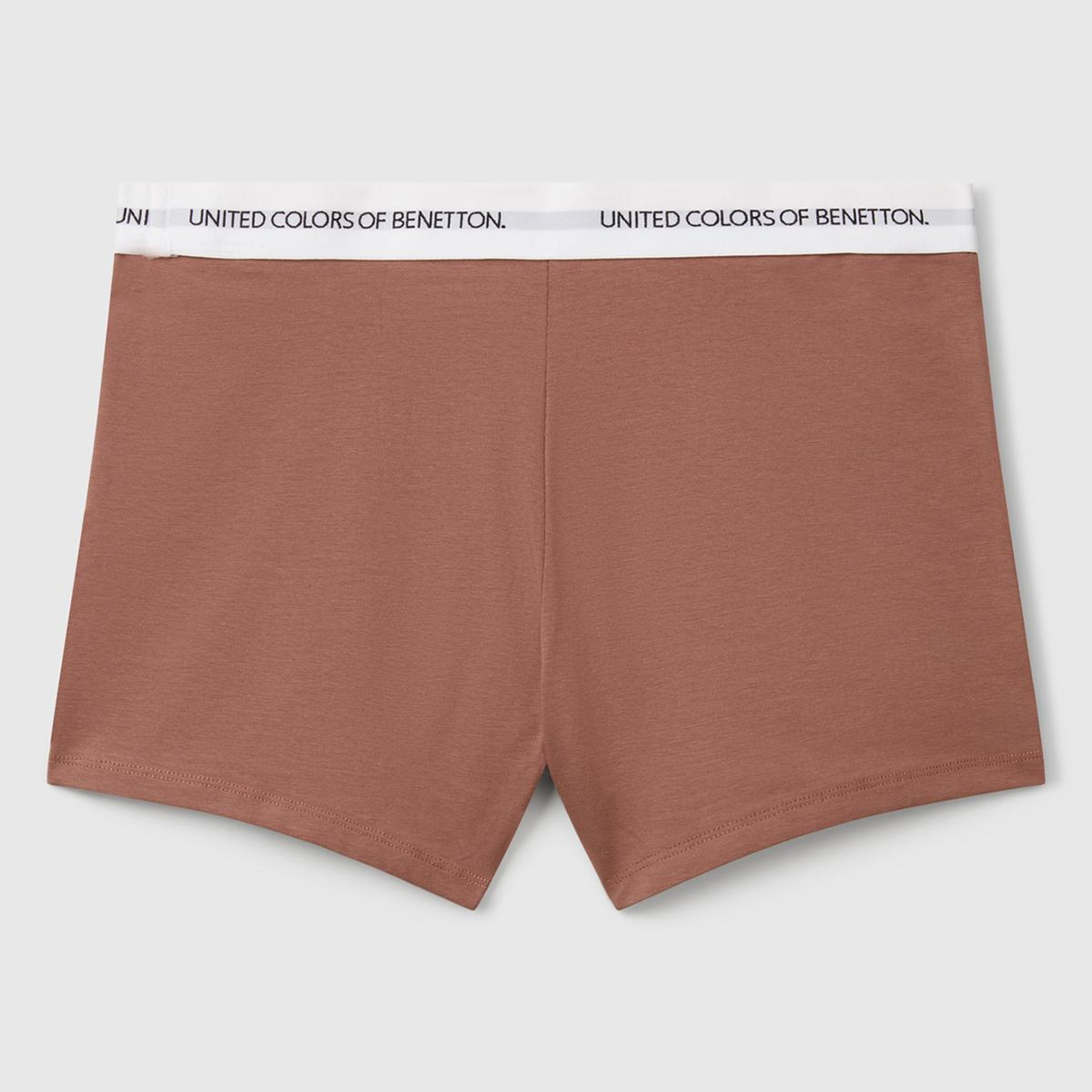 Erkek Kahverengi Benetton Yazı Şeritli Koton Boxer
