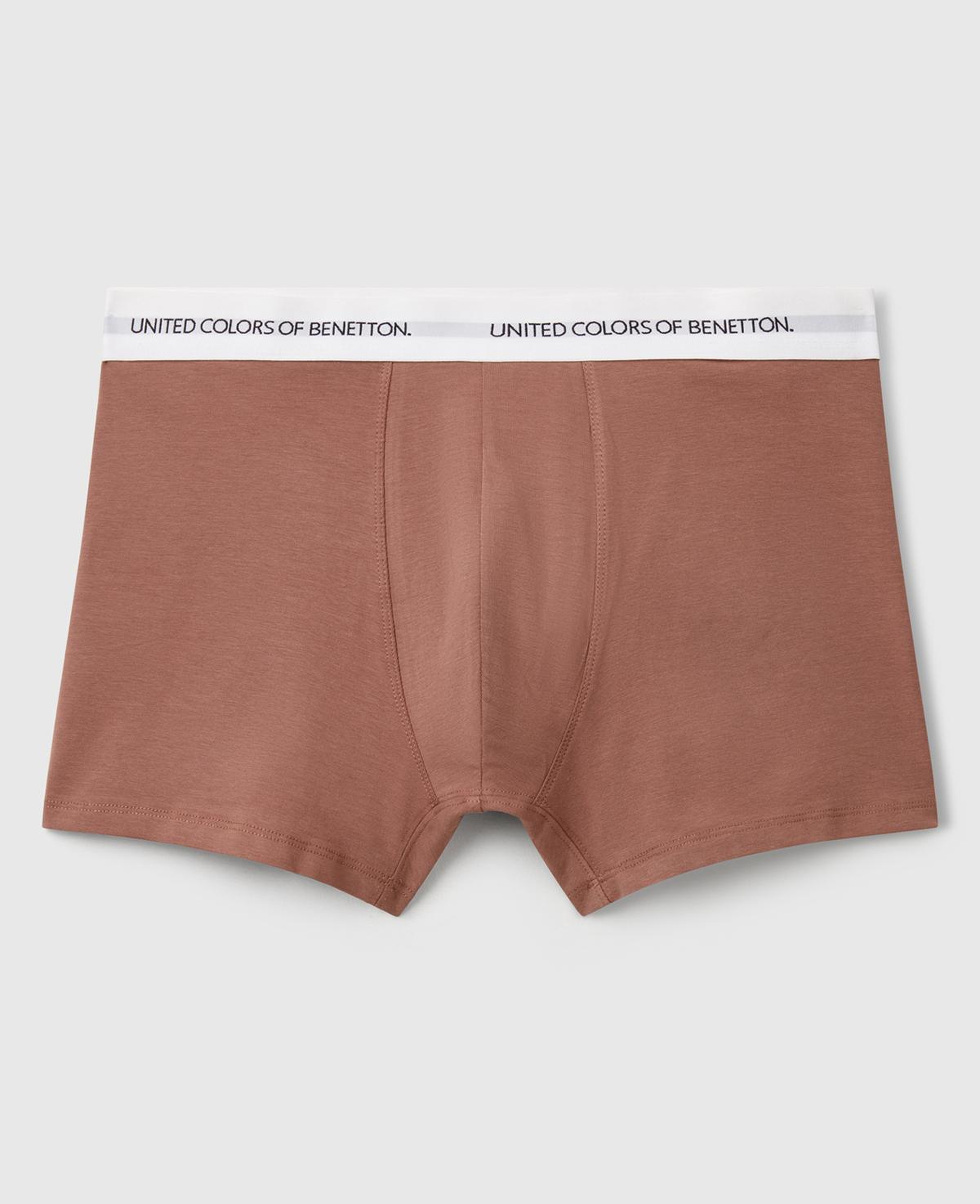 Erkek Kahverengi Benetton Yazı Şeritli Koton Boxer