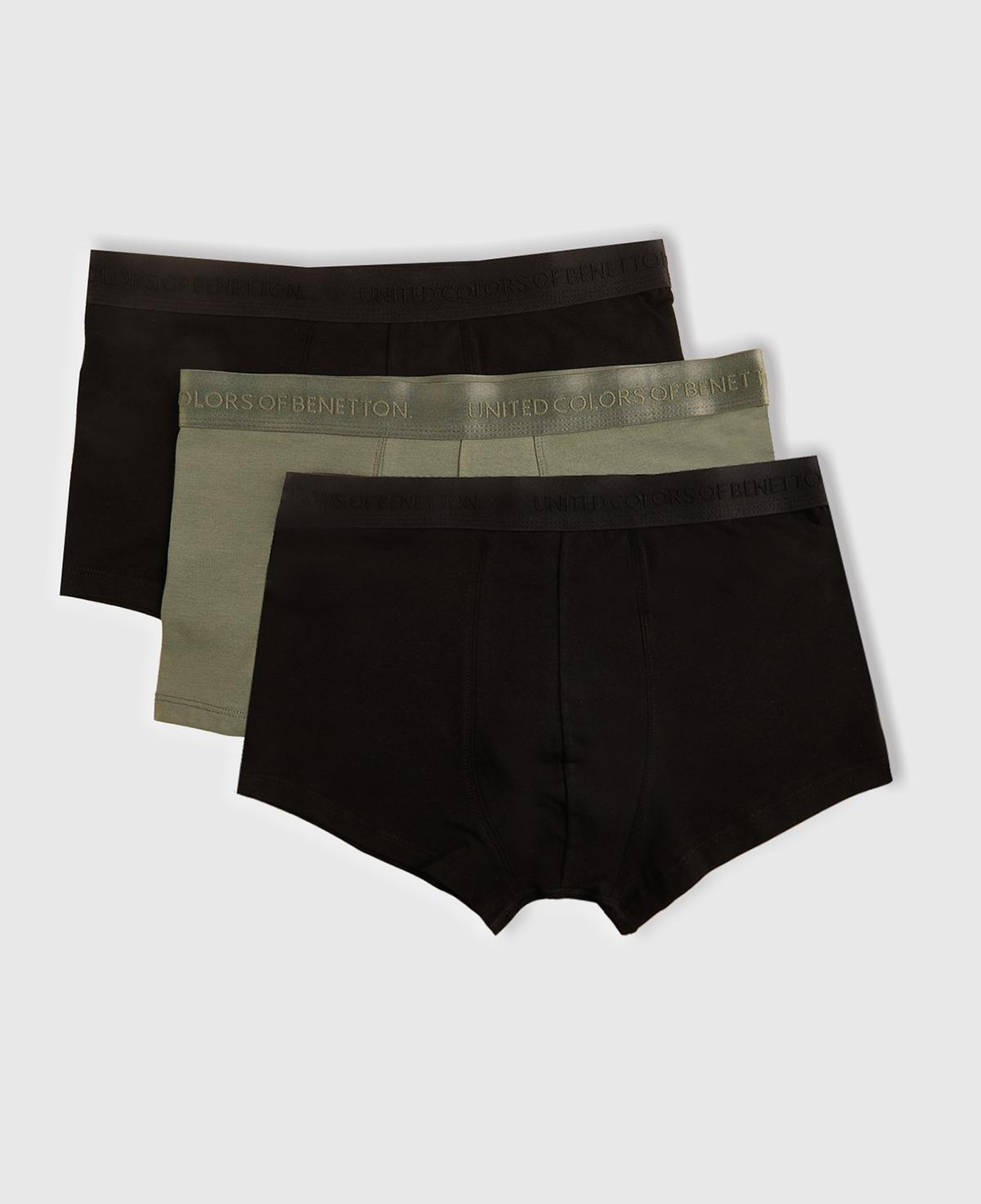 Erkek Siyah Pamuk Karışımlı Logo Bantlı 3'lü Boxer Seti