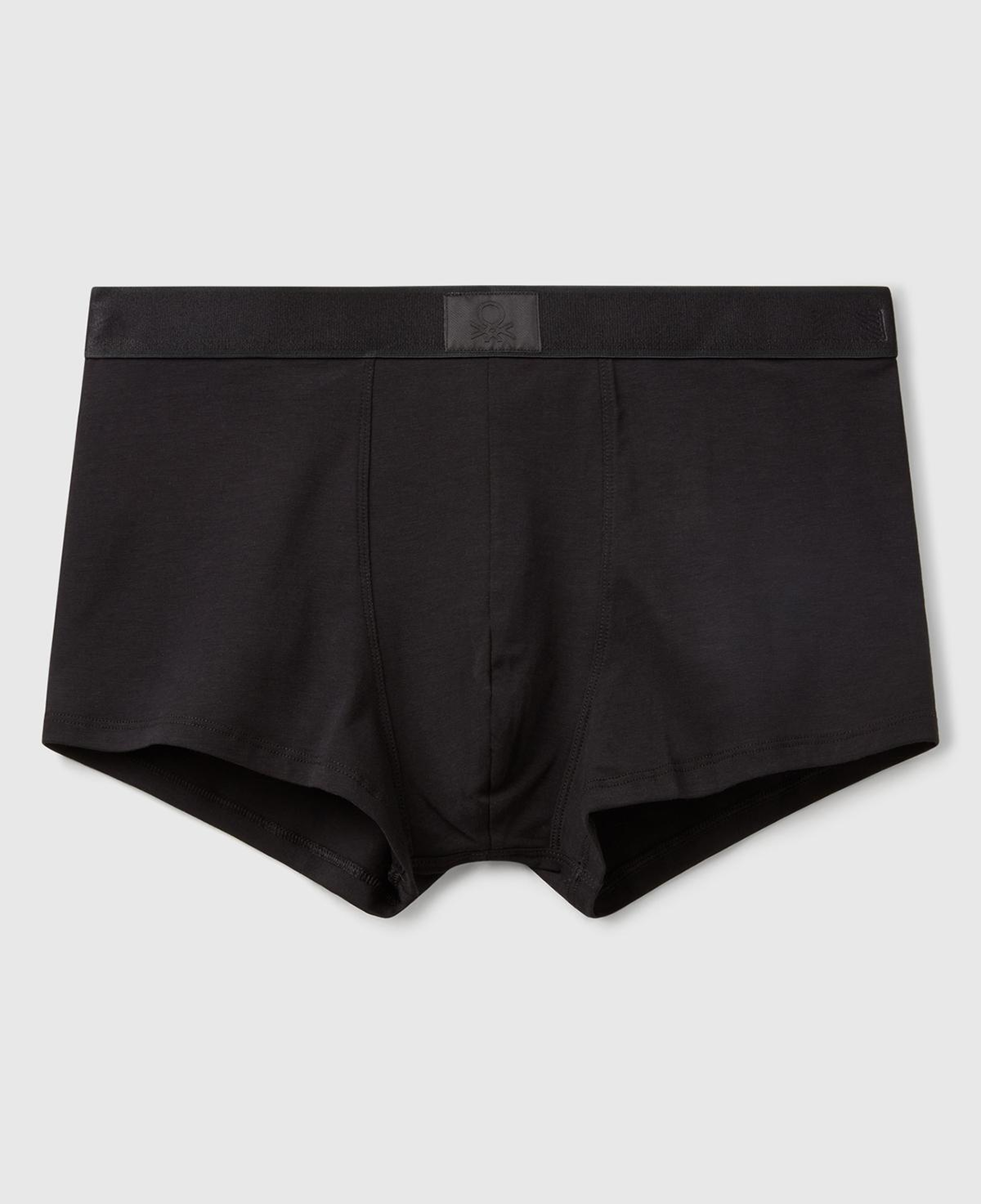 Erkek Siyah Pamuk Karışımlı Beli Logo Baskılı Boxer