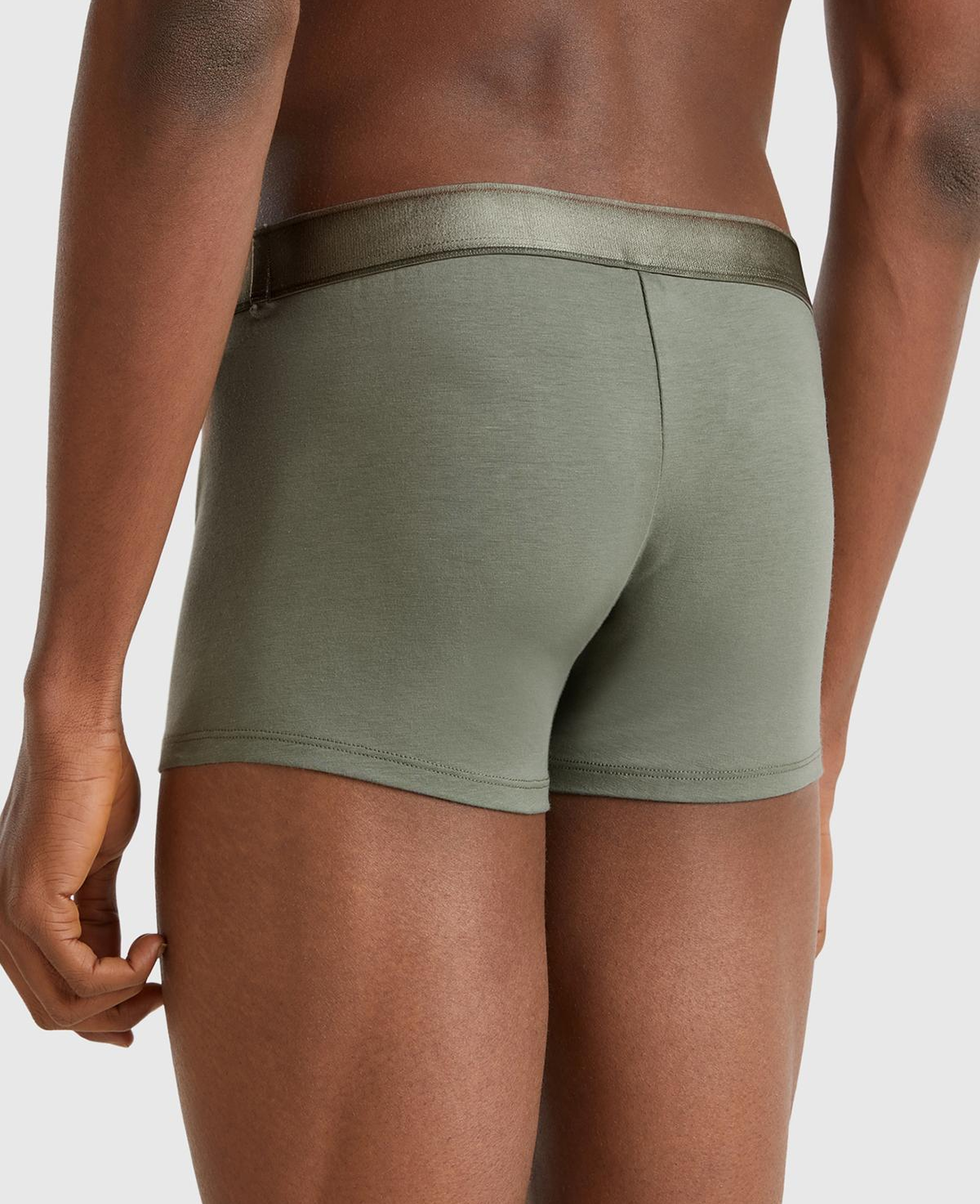 Erkek Soluk Yeşil Pamuk Karışımlı Beli Logo Baskılı Boxer