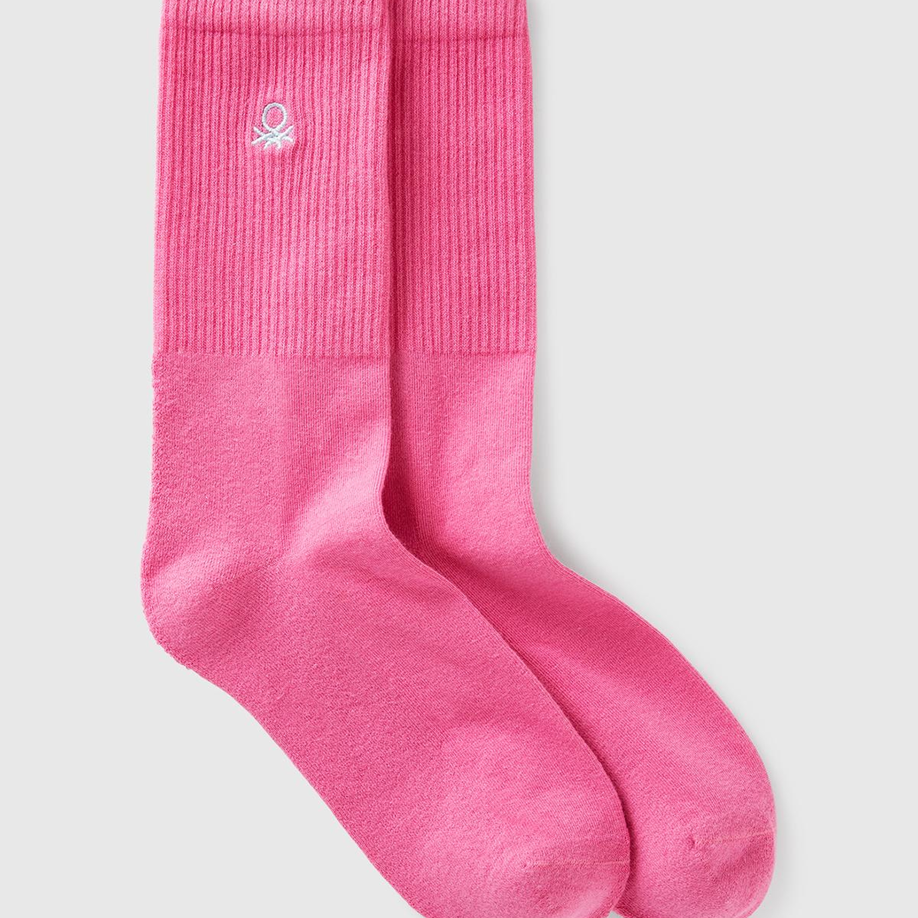 Unisex Pembe Benetton Logolu Soket Çorap