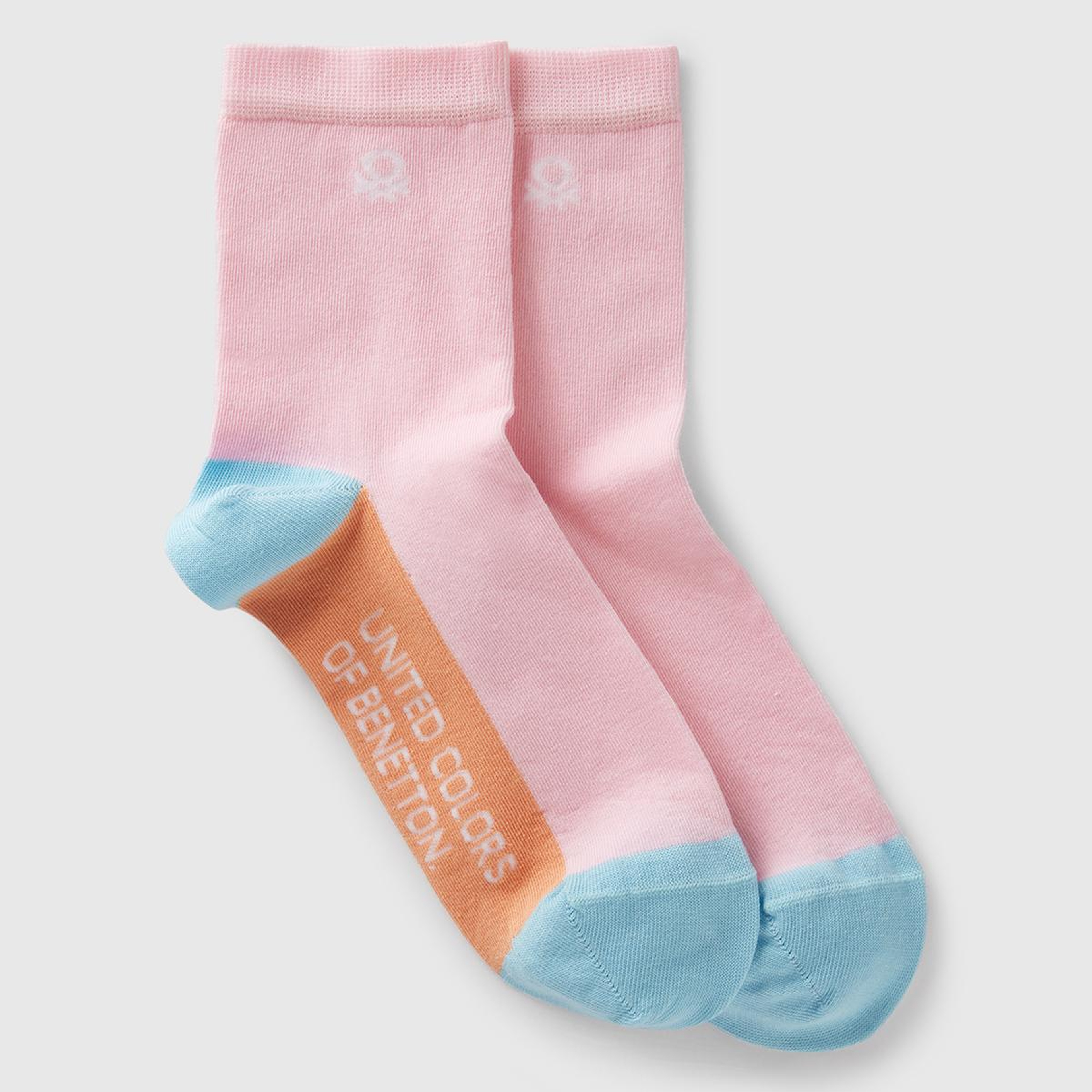 Unisex Pembe Mix Logo Detaylı Desenli Soket Çorap