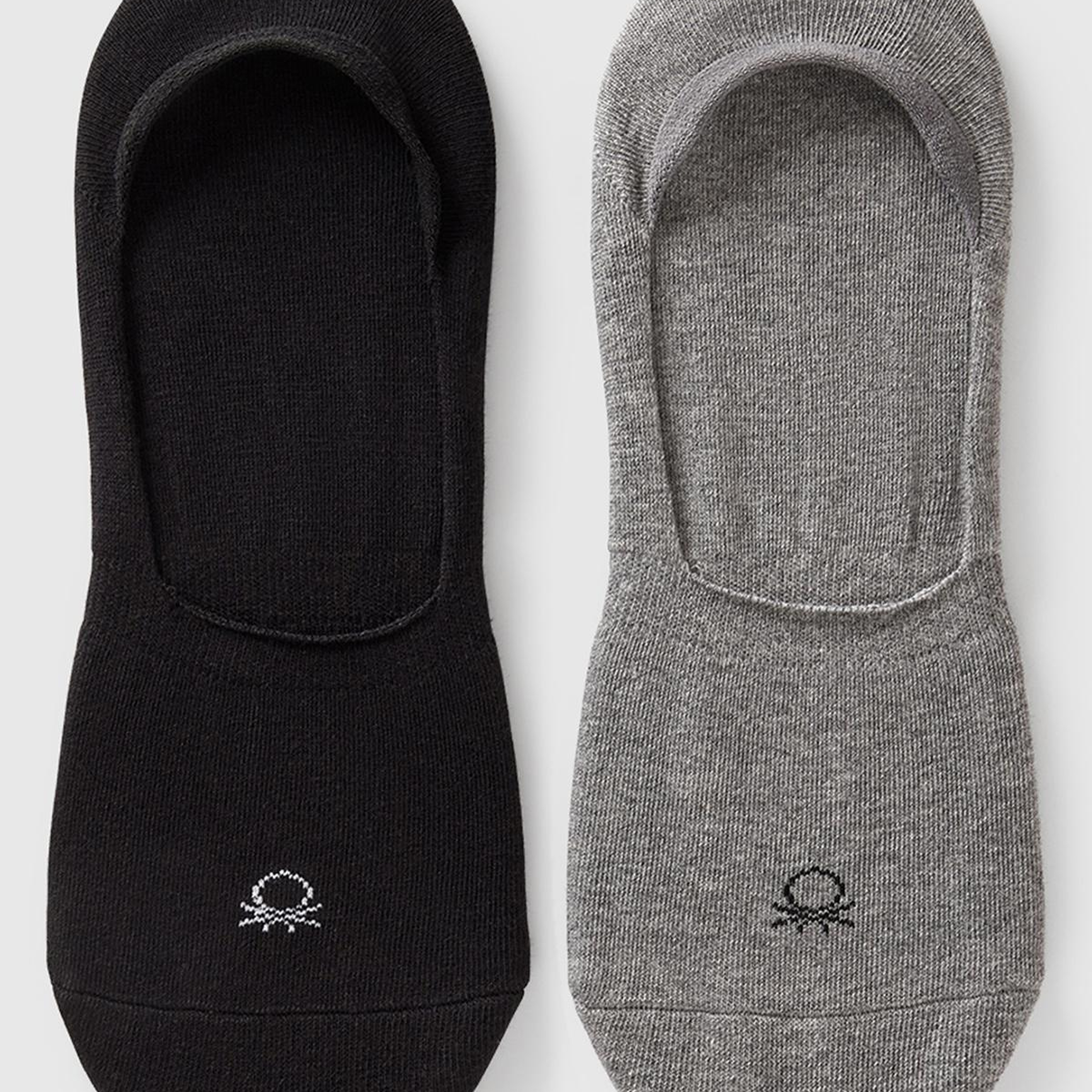 Unisex Siyah-Gri 2'li Babet Çorap