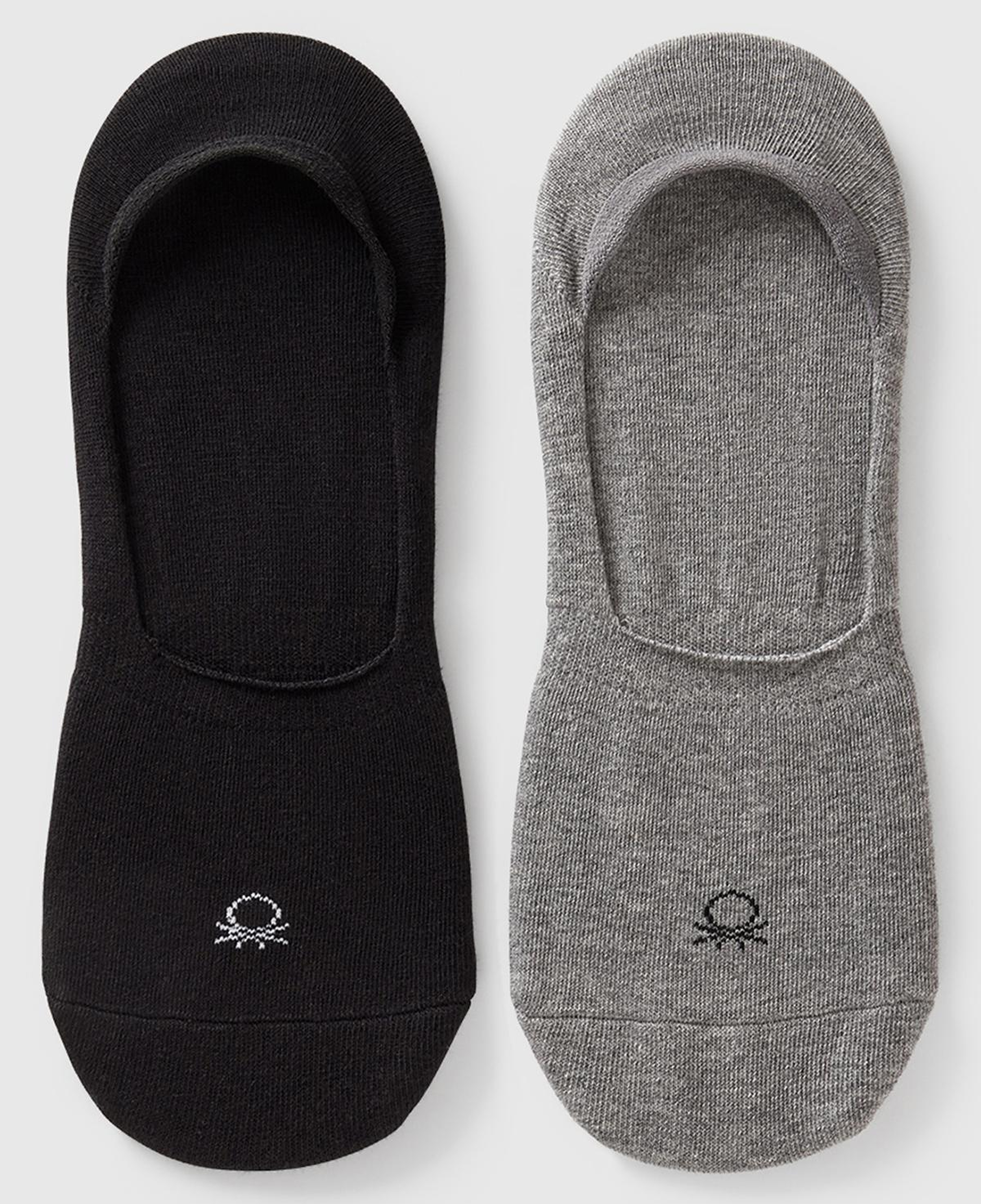 Unisex Siyah-Gri 2'li Babet Çorap