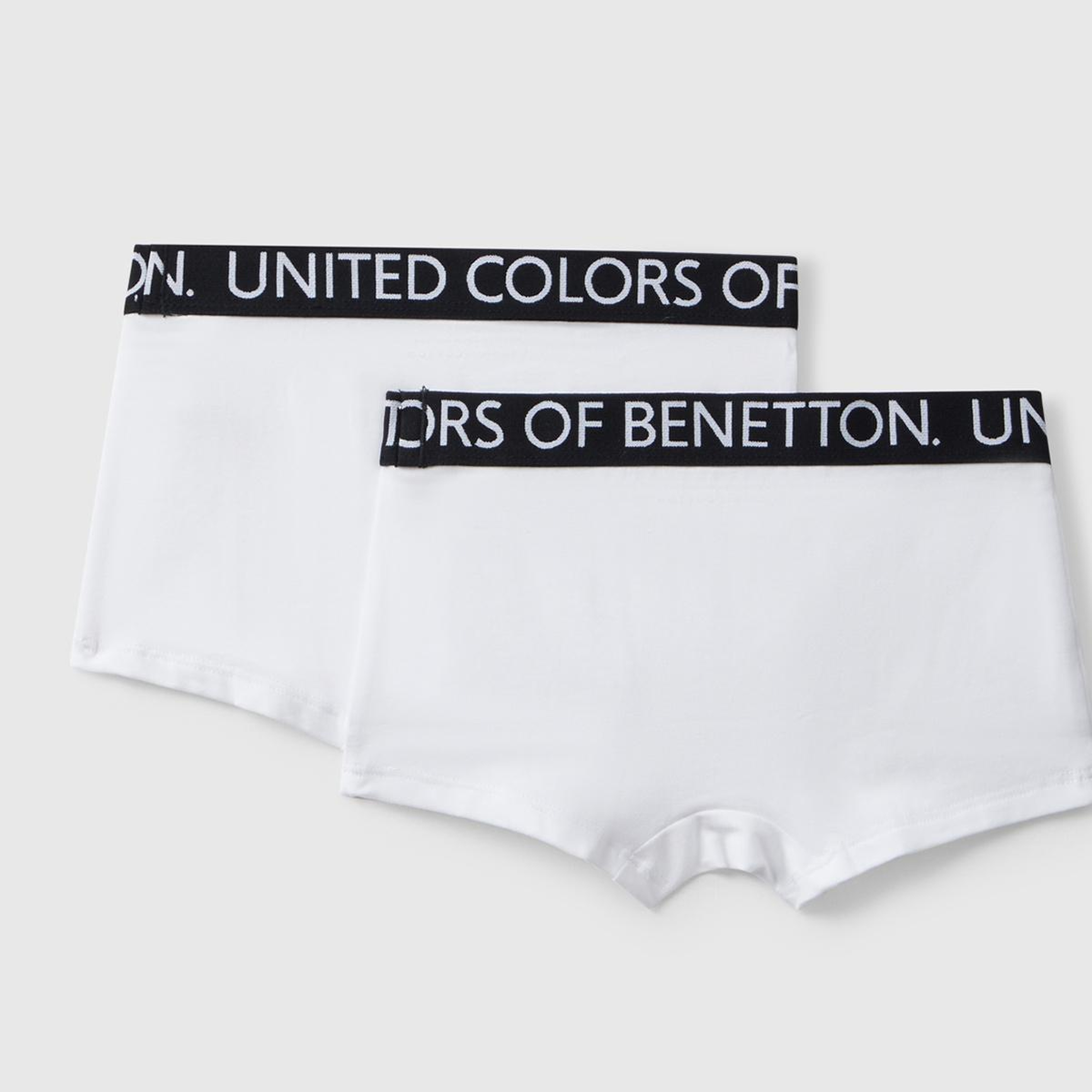 Erkek Çocuk Beyaz Beli Logo Baskılı 2'li Boxer Seti