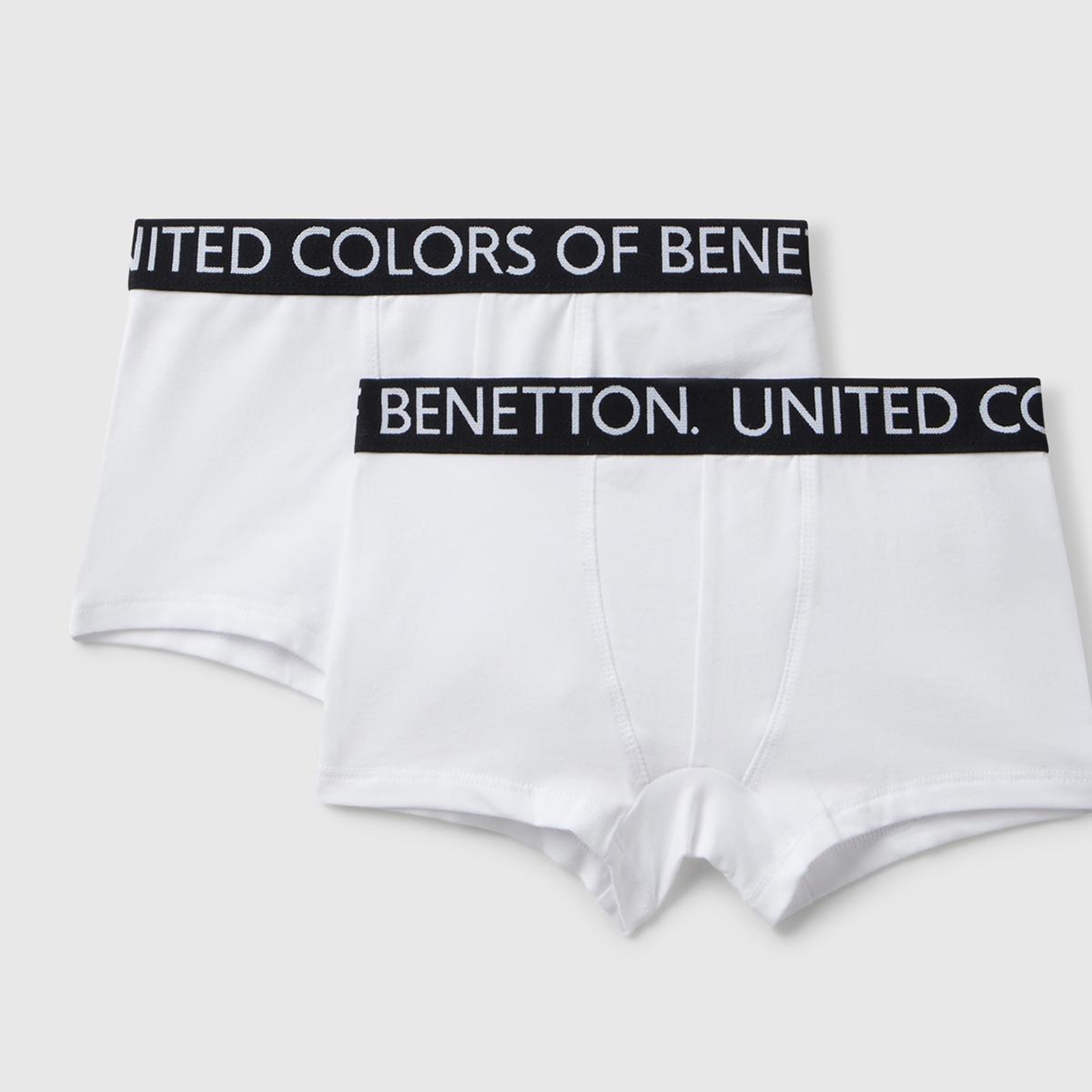 Erkek Çocuk Beyaz Beli Logo Baskılı 2'li Boxer Seti
