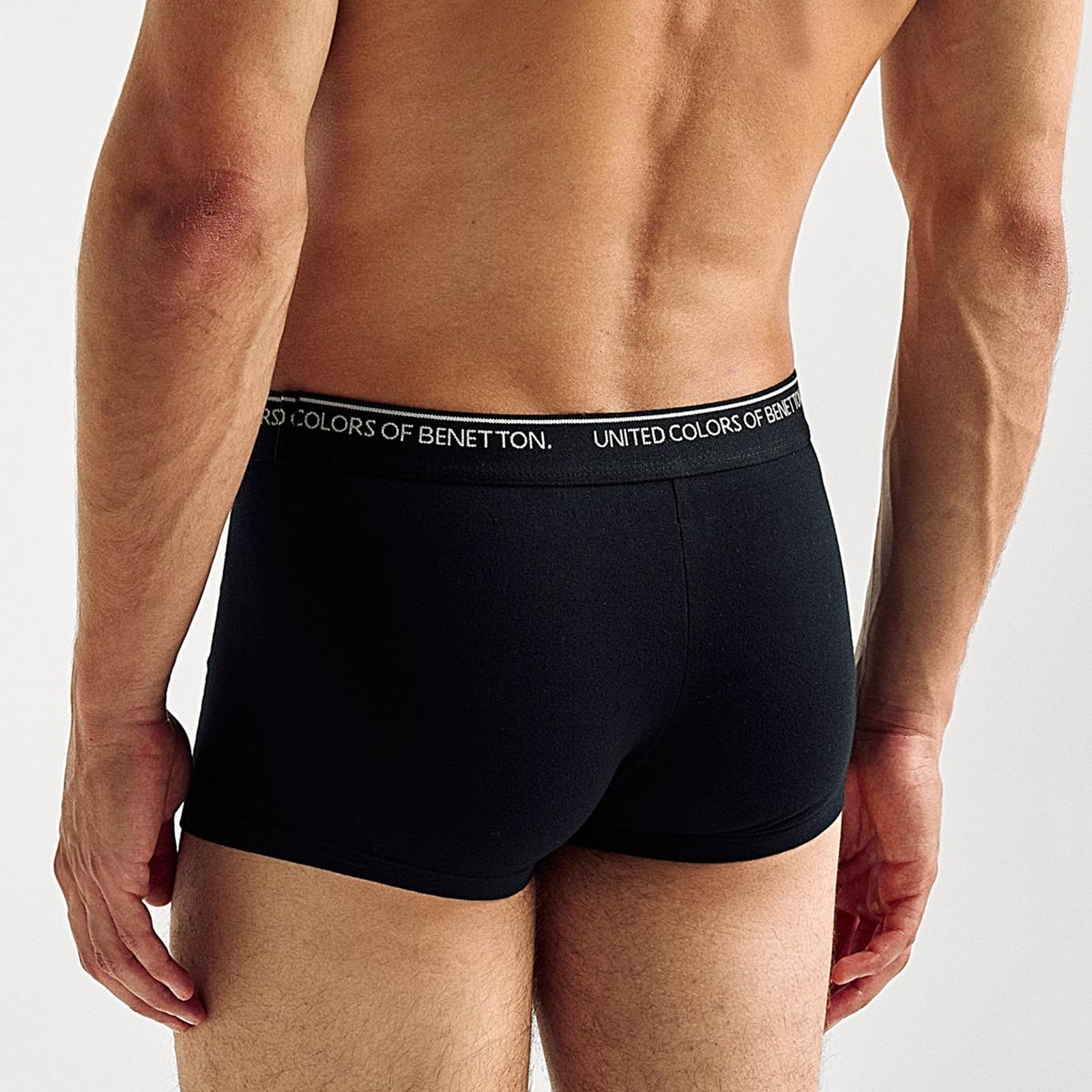 Erkek Siyah Pamuk Karışımlı Beli Logo Baskılı Tek Renk Boxer