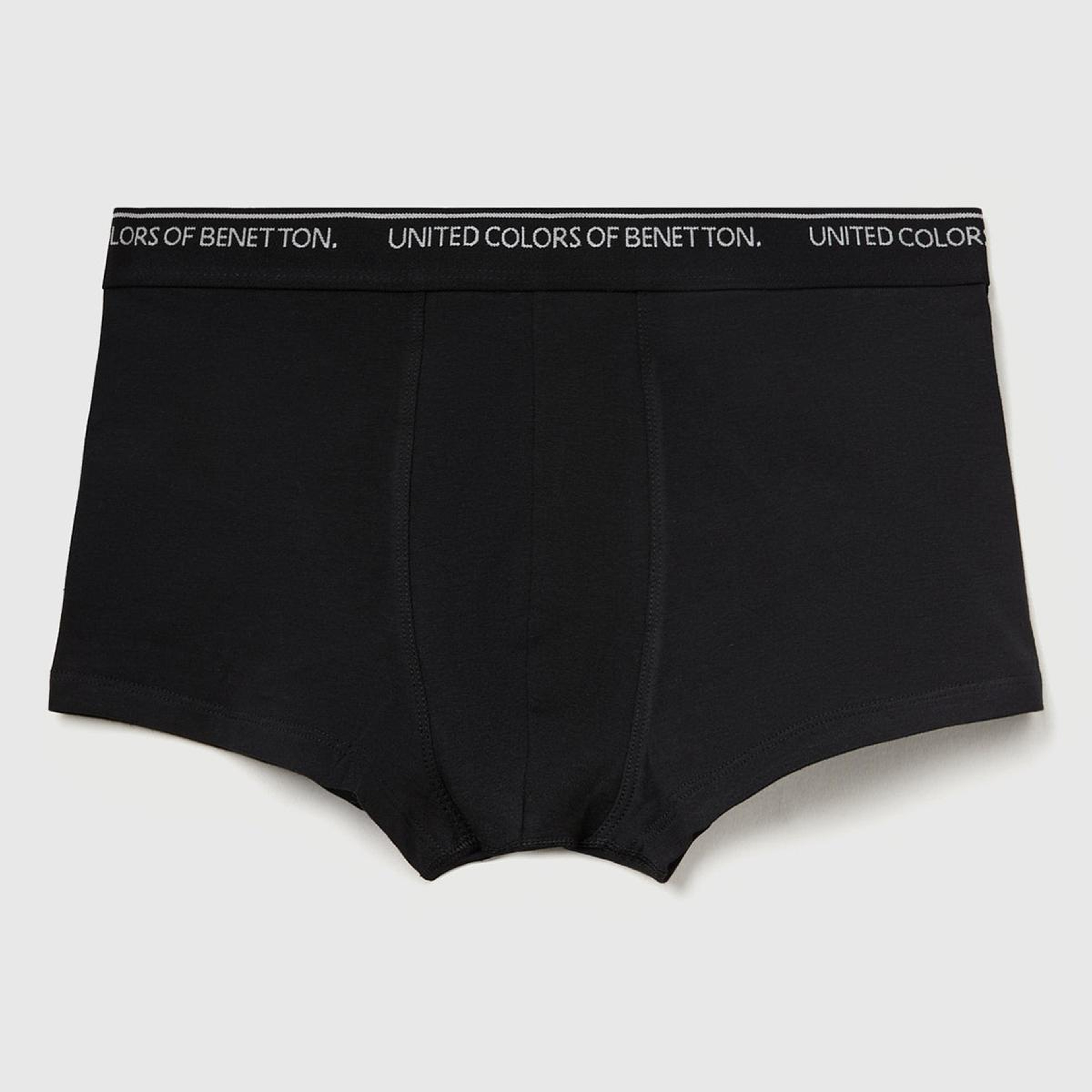 Erkek Siyah Pamuk Karışımlı Beli Logo Baskılı Tek Renk Boxer