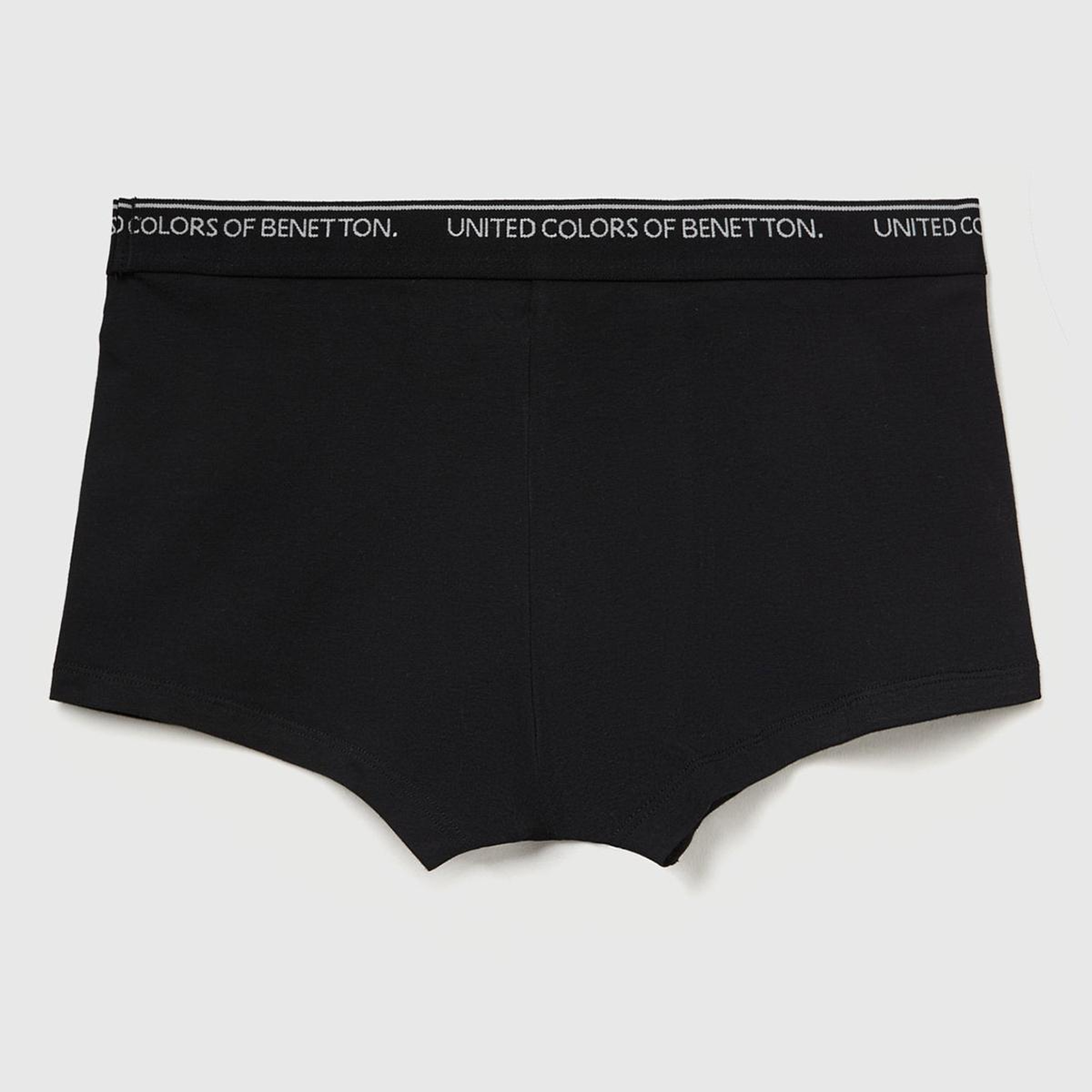 Erkek Siyah Pamuk Karışımlı Beli Logo Baskılı Tek Renk Boxer