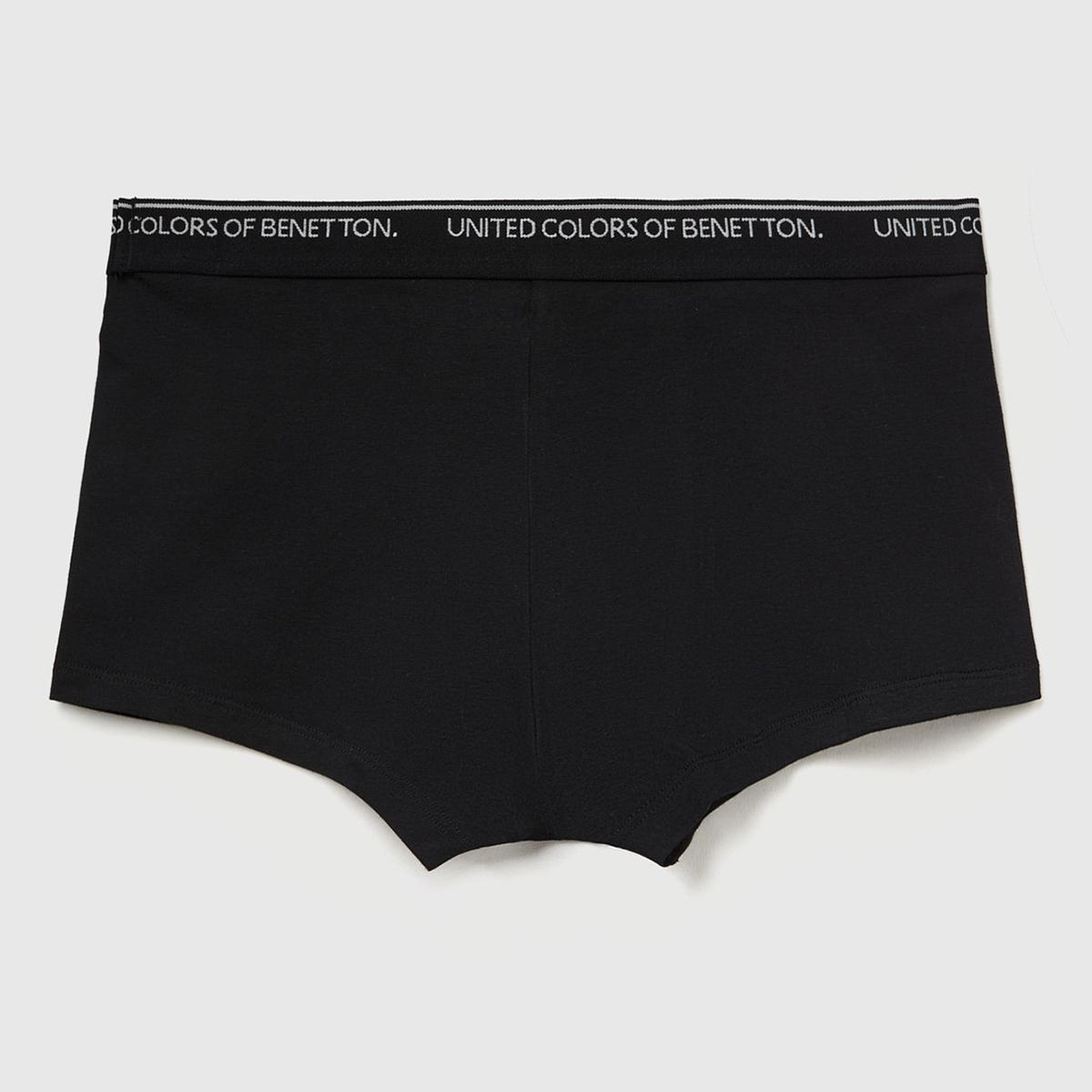 Erkek Siyah Pamuk Karışımlı Beli Logo Baskılı Tek Renk Boxer