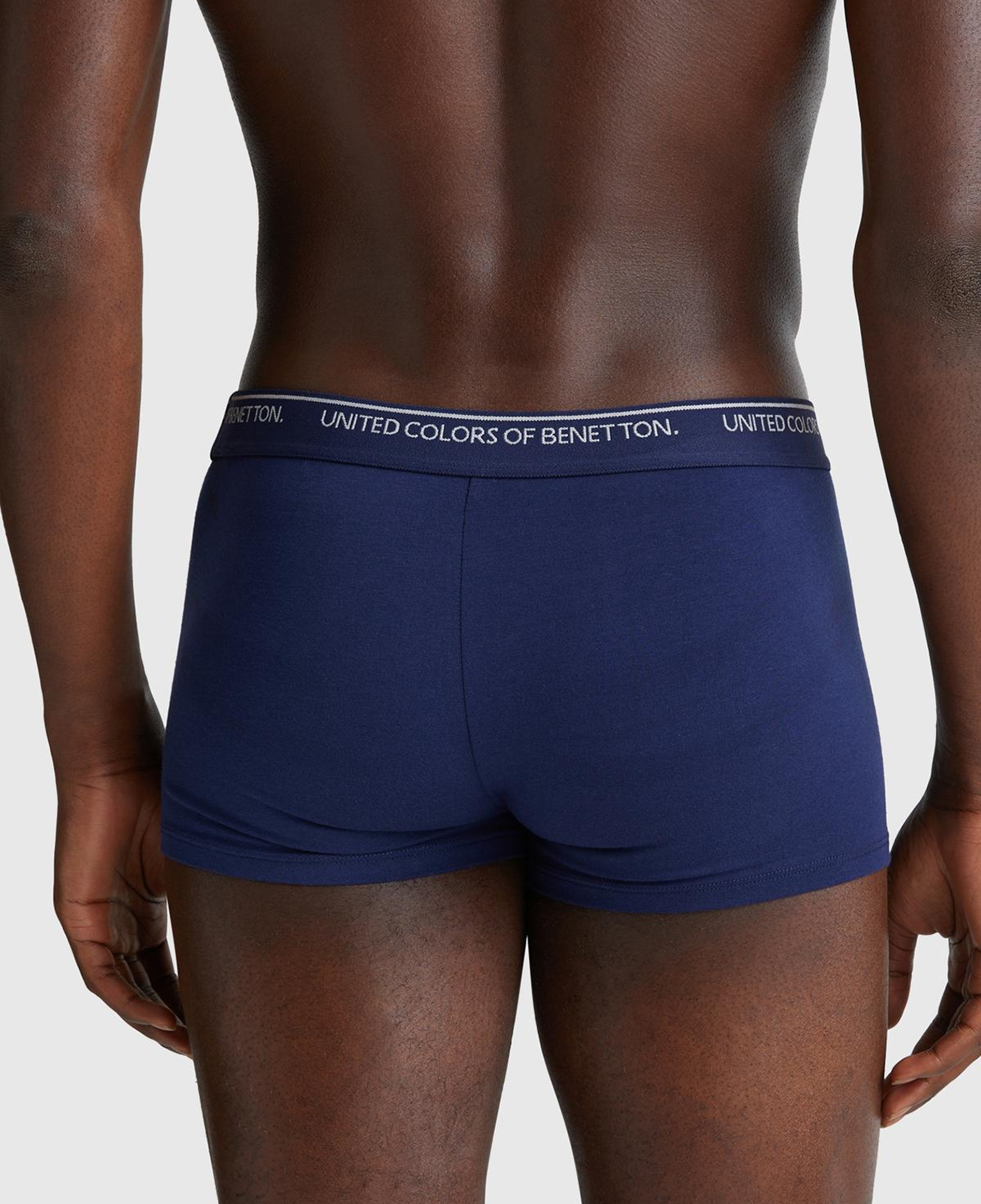 Erkek Lacivert Pamuk Karışımlı Beli Logo Baskılı Tek Renk Boxer