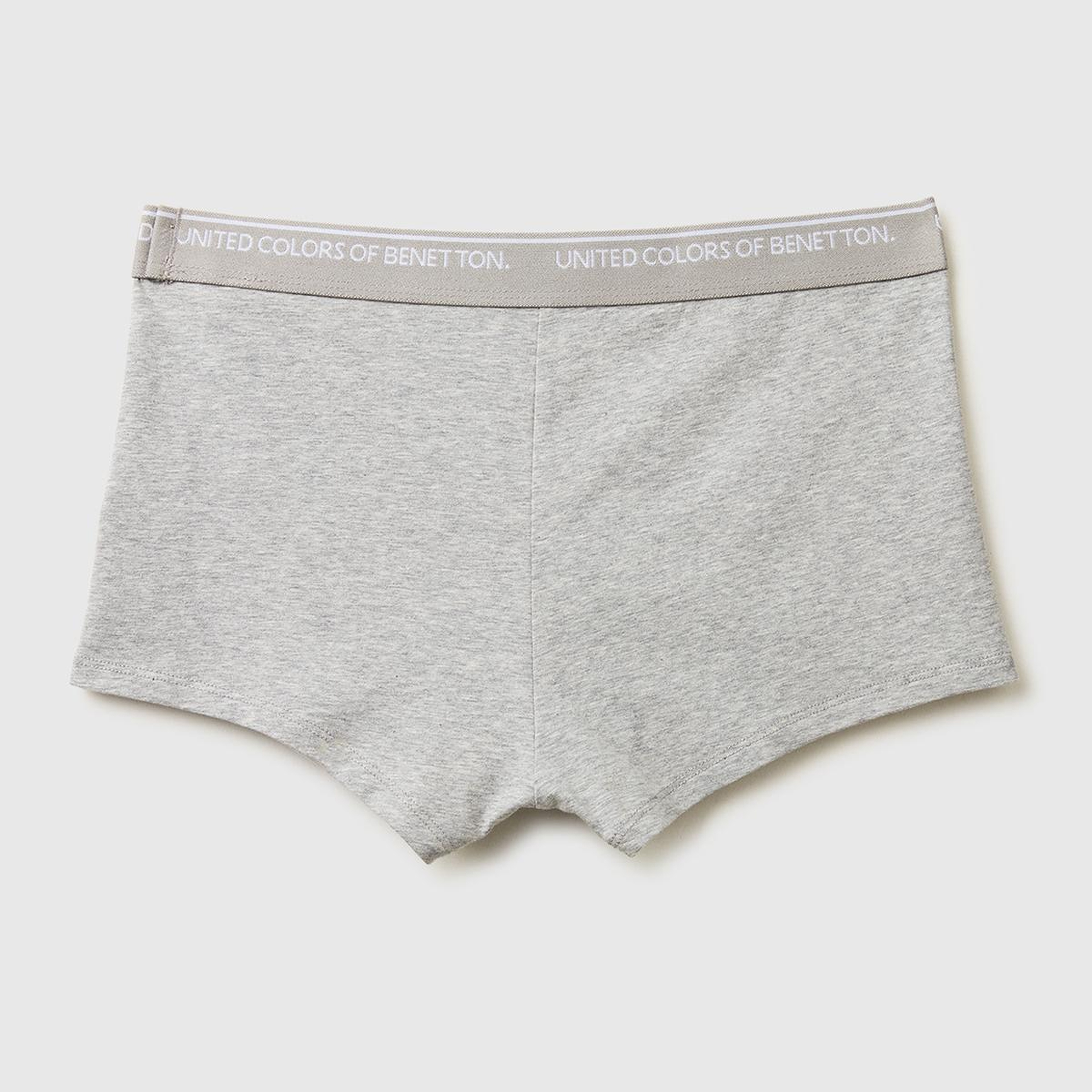 Erkek Gri Melanj Pamuk Karışımlı Beli Logo Baskılı Tek Renk Boxer