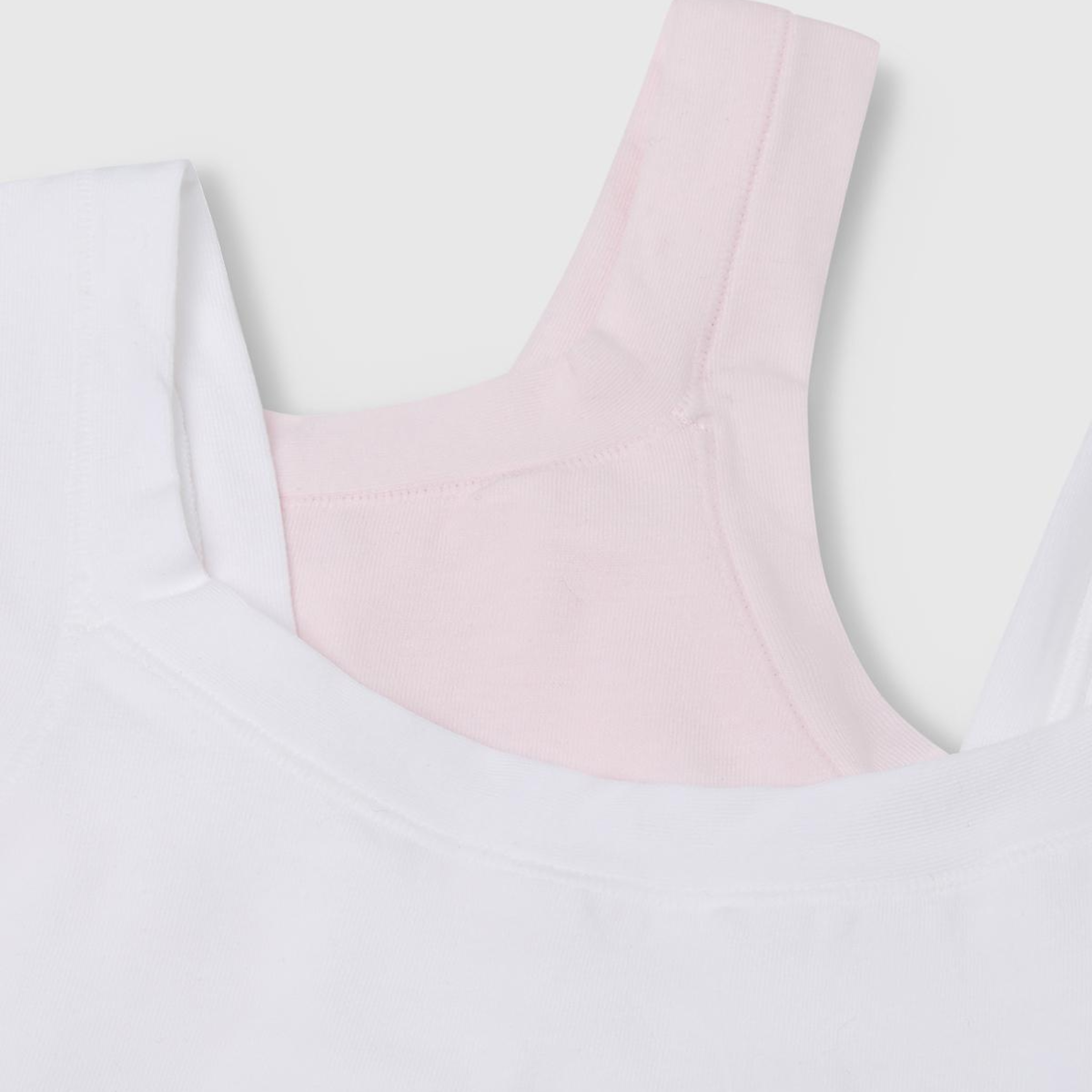 Kız Çocuk Pembe-Beyaz 2li Pamuklu Streç Sütyen
