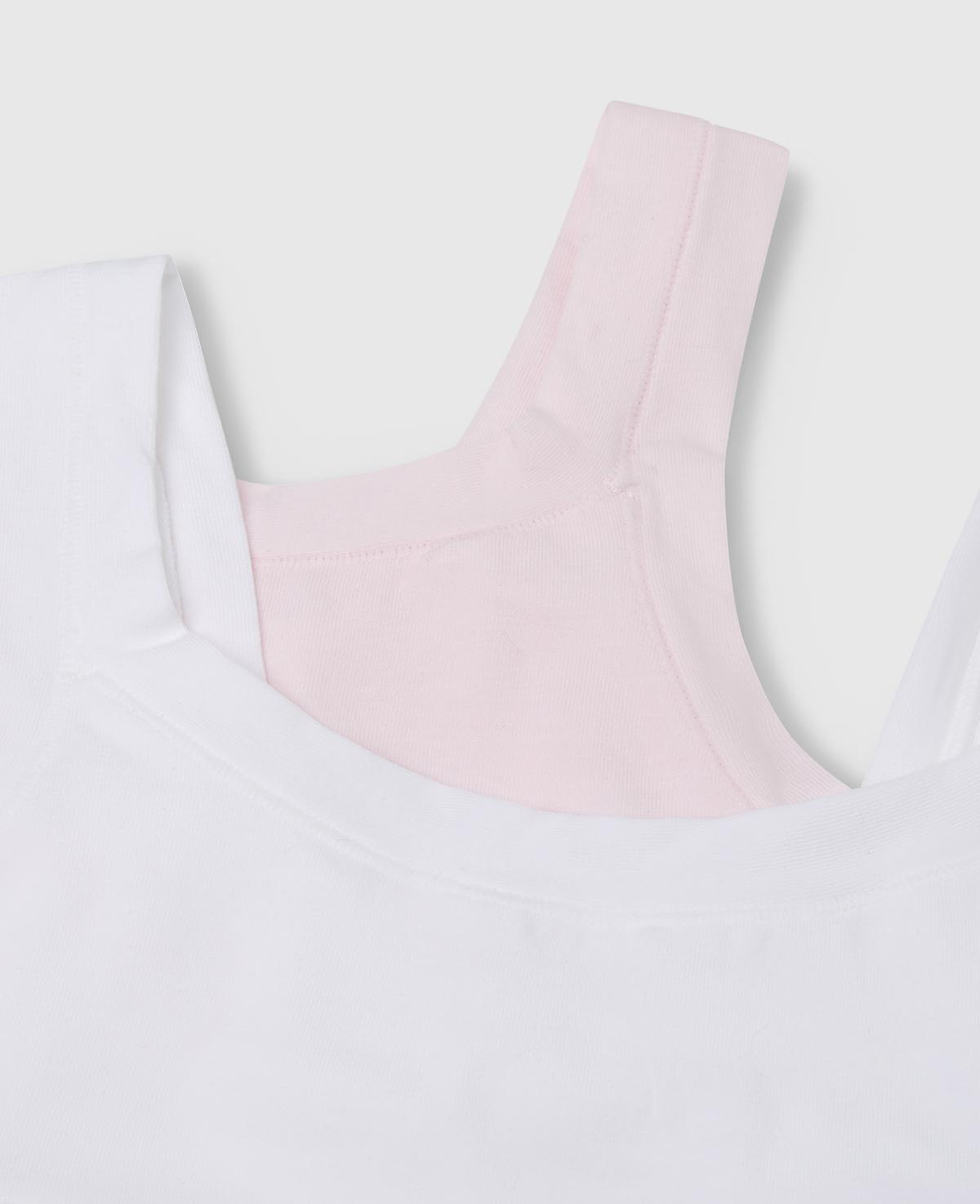 Kız Çocuk Pembe-Beyaz 2li Pamuklu Streç Sütyen