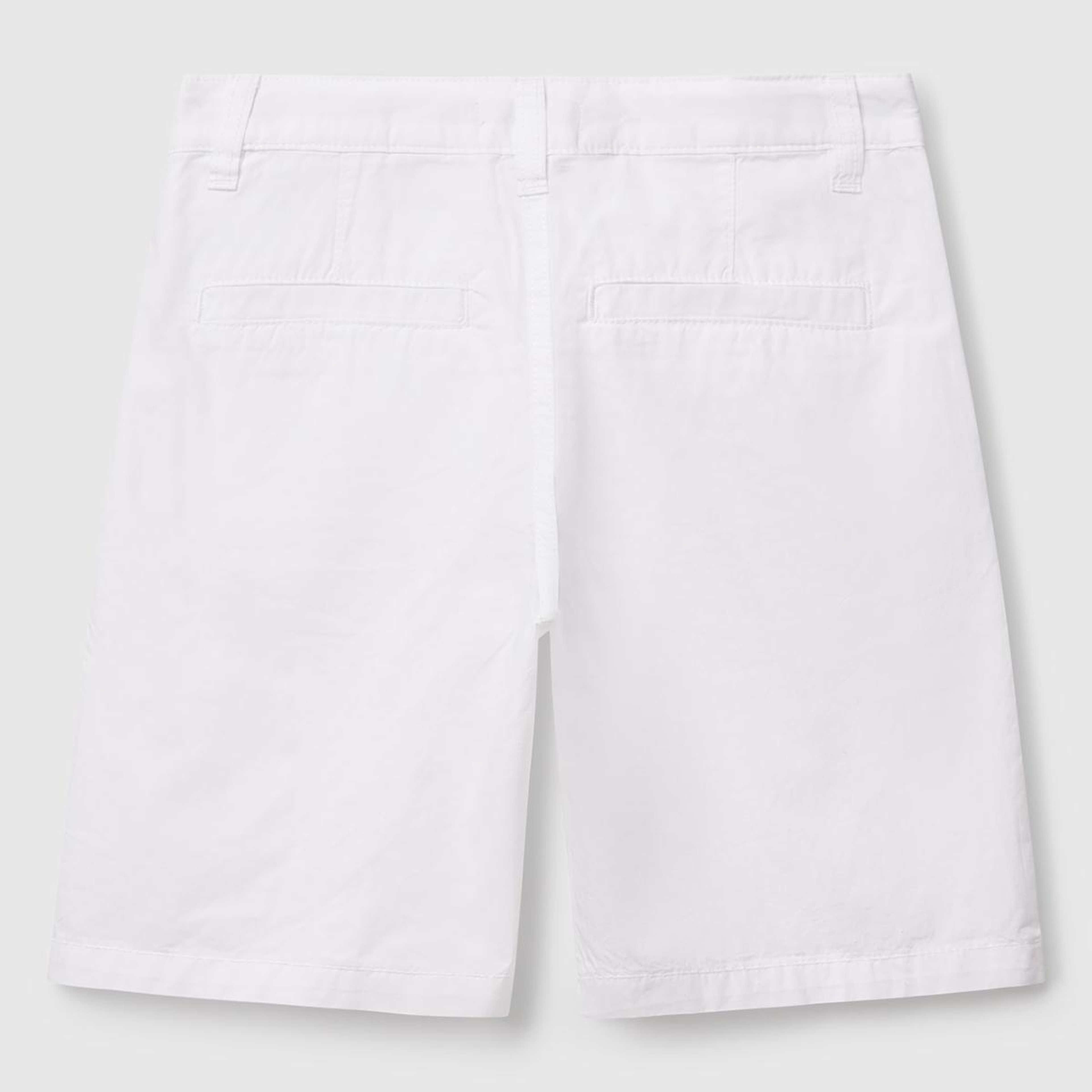 Erkek Çocuk Beyaz Cepli Regular Fit Denim Bermuda Şort