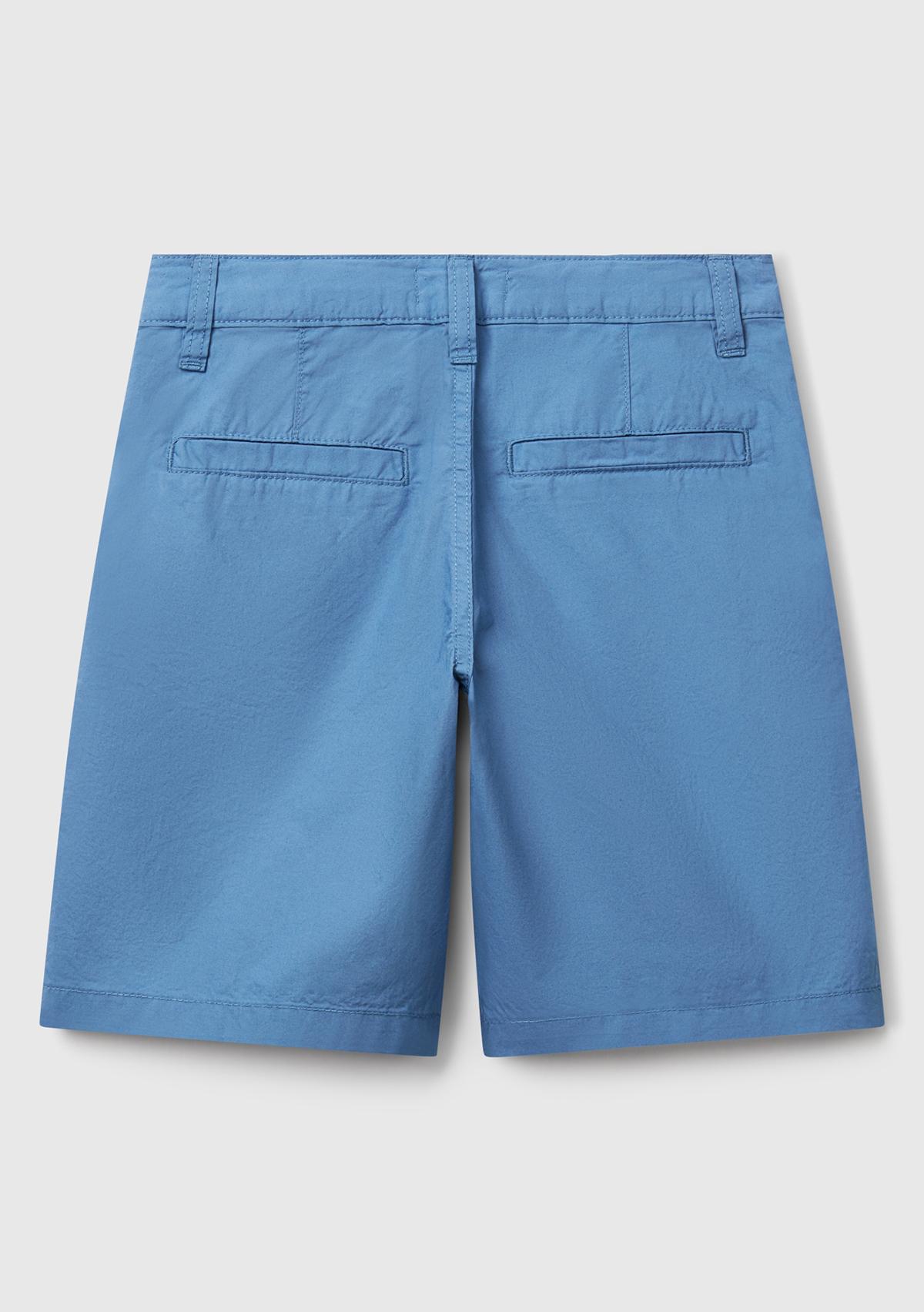 Erkek Çocuk Havacı Mavi Cepli Regular Fit Denim Bermuda Şort