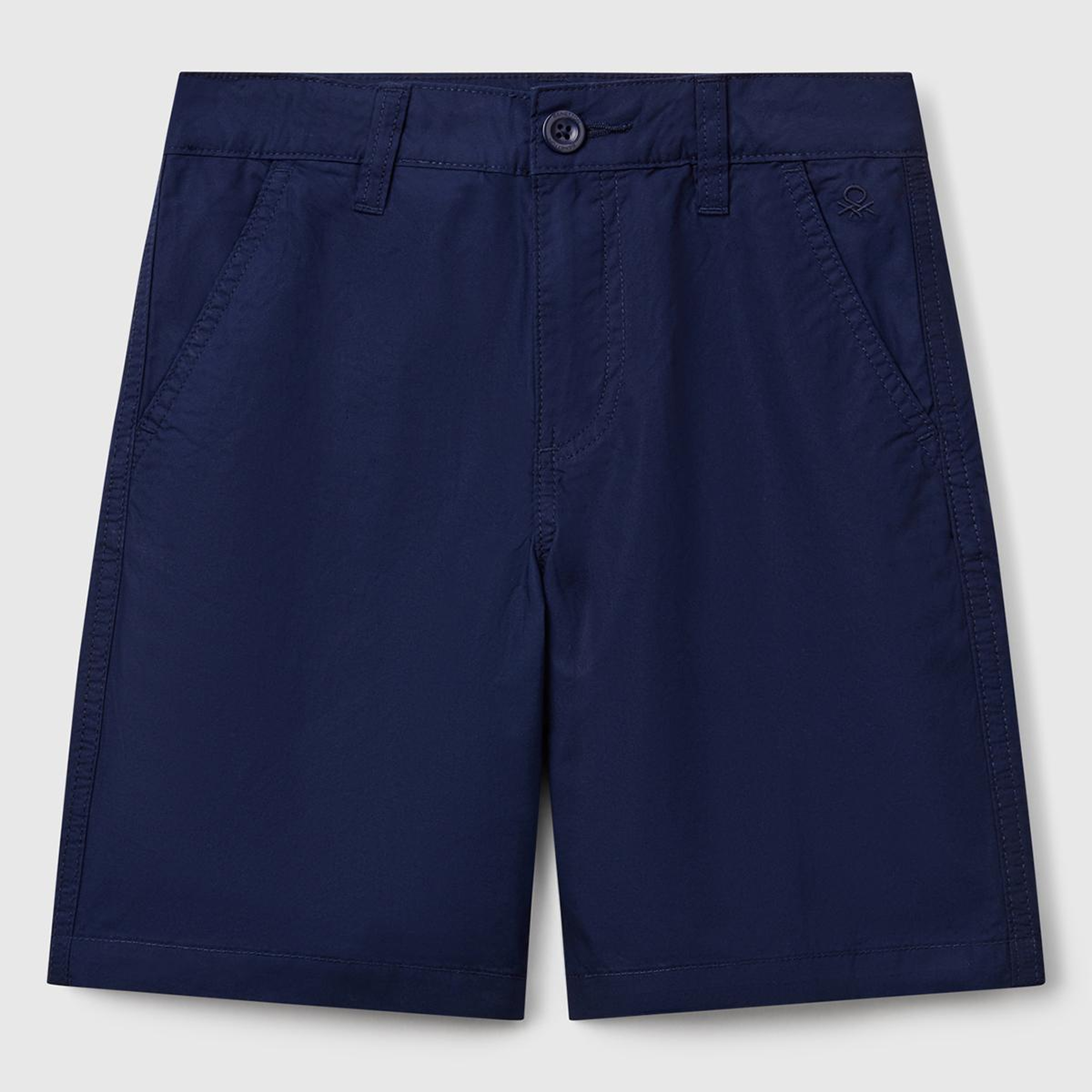 Erkek Çocuk Lacivert Cepli Regular Fit Denim Bermuda Şort