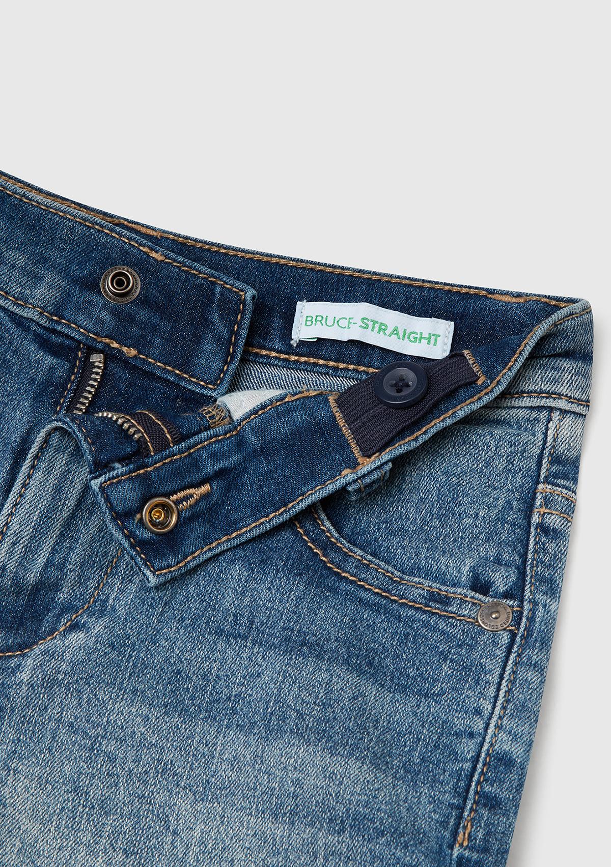 Erkek Çocuk Koyu Denim Yanı Detaylı Cepli Denim Streç Bermuda Şort