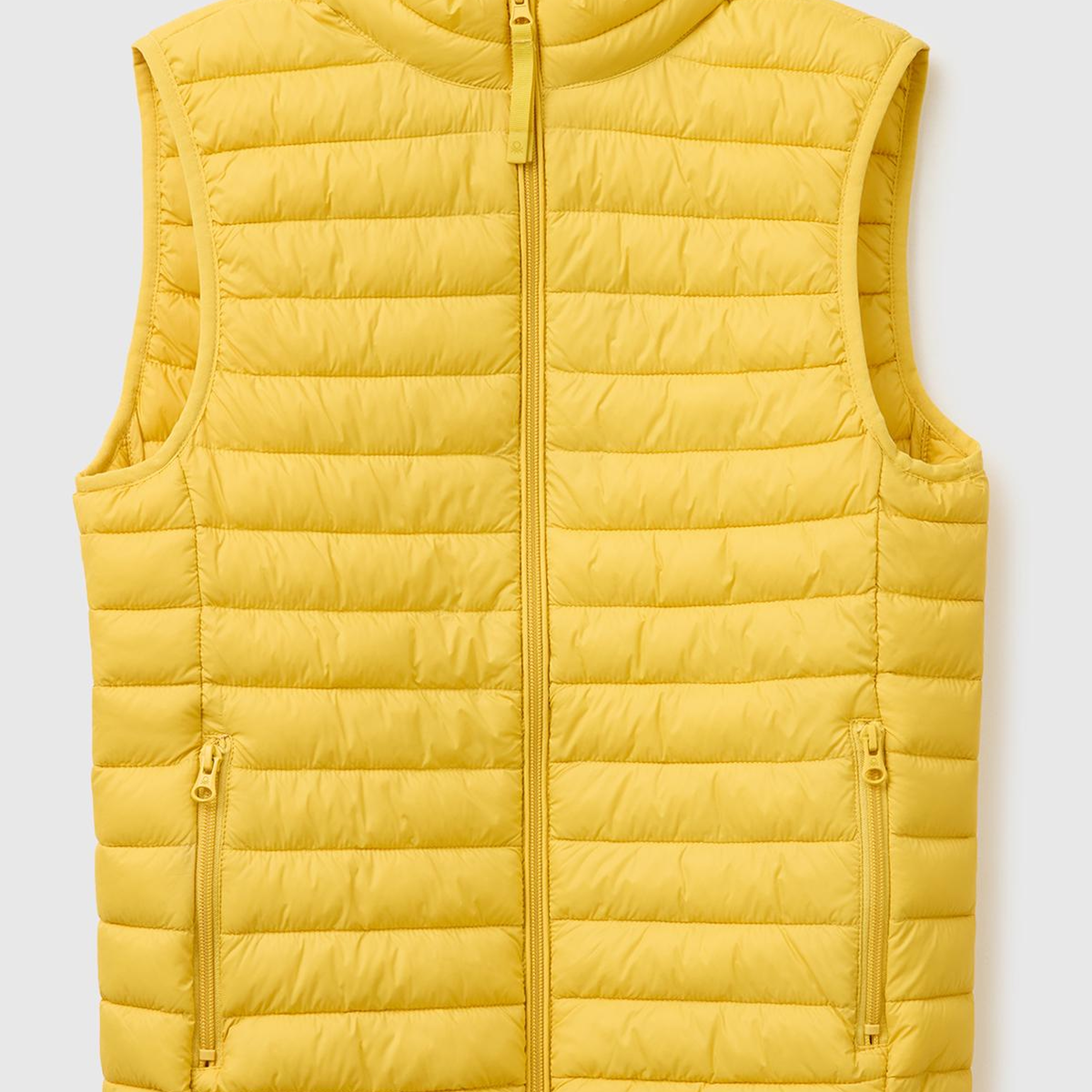 Erkek Sarı Polyester Dolgulu Regular Fit Yelek