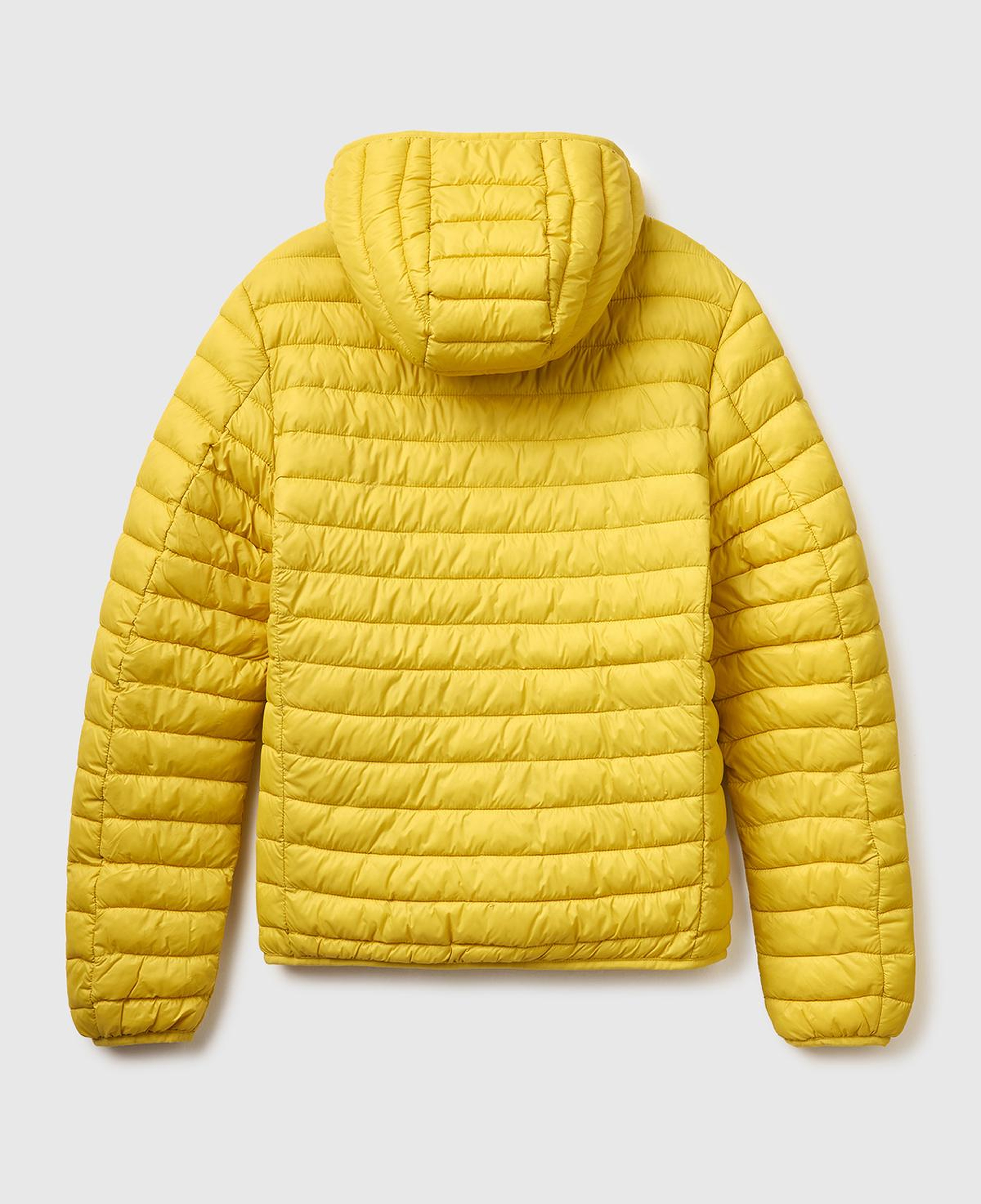 Erkek Sarı Polyester Dolgulu Regular Fit Kapüşonlu Puffer Mont