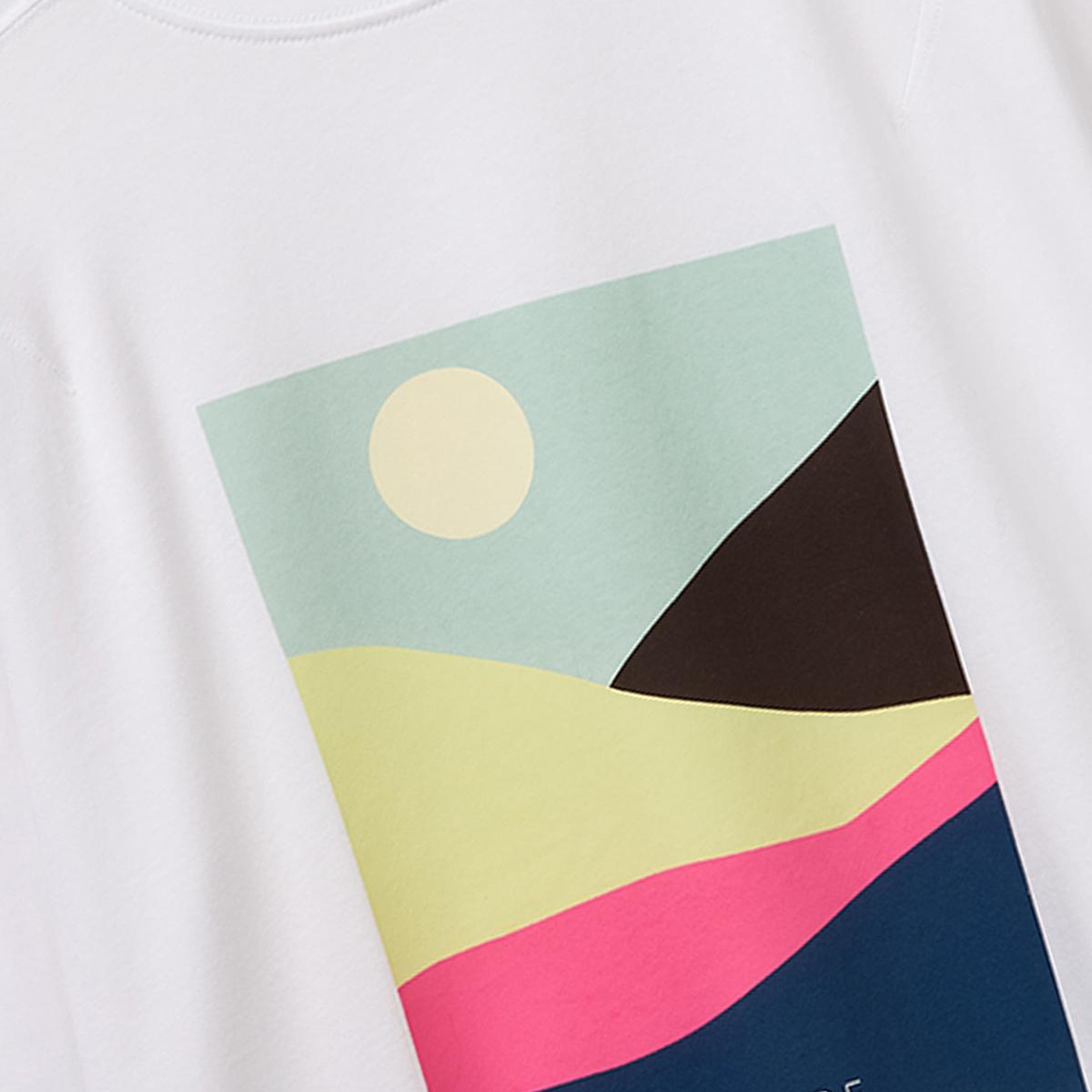 Kadın Beyaz Mix %100 Pamuk Su Bazlı Baskılı Oversize Bisiklet Yaka T-Shirt