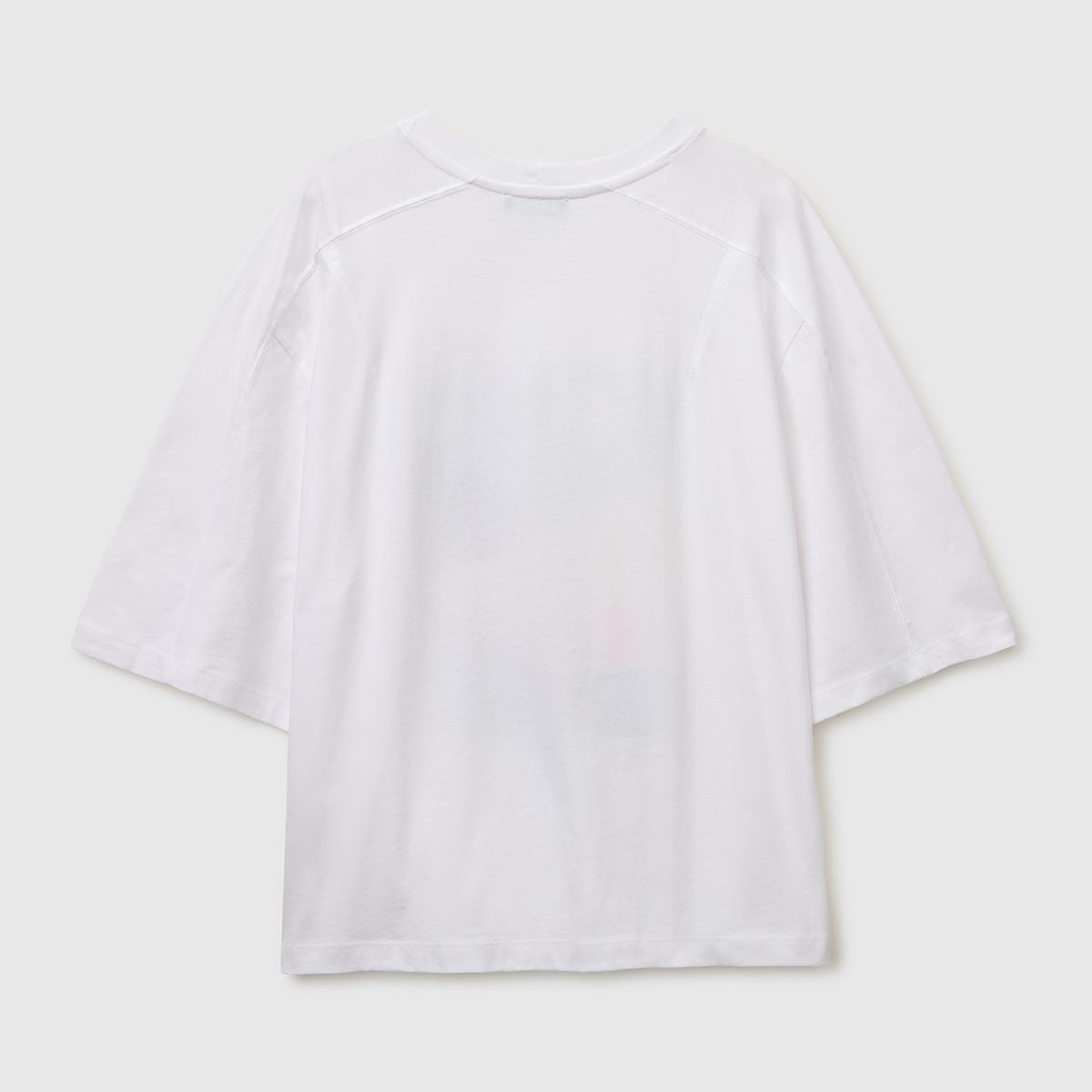 Kadın Beyaz Mix %100 Pamuk Su Bazlı Baskılı Oversize Bisiklet Yaka T-Shirt