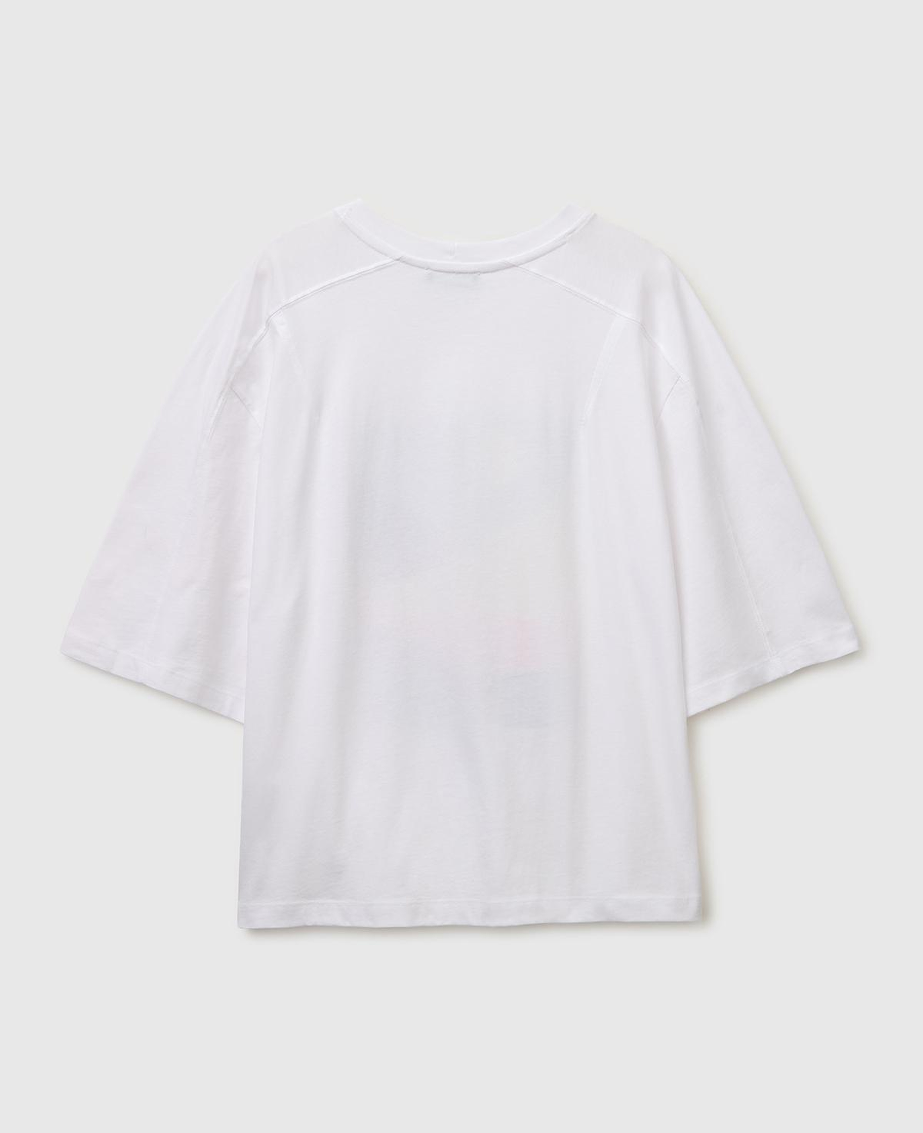 Kadın Beyaz Mix %100 Pamuk Su Bazlı Baskılı Oversize Bisiklet Yaka T-Shirt